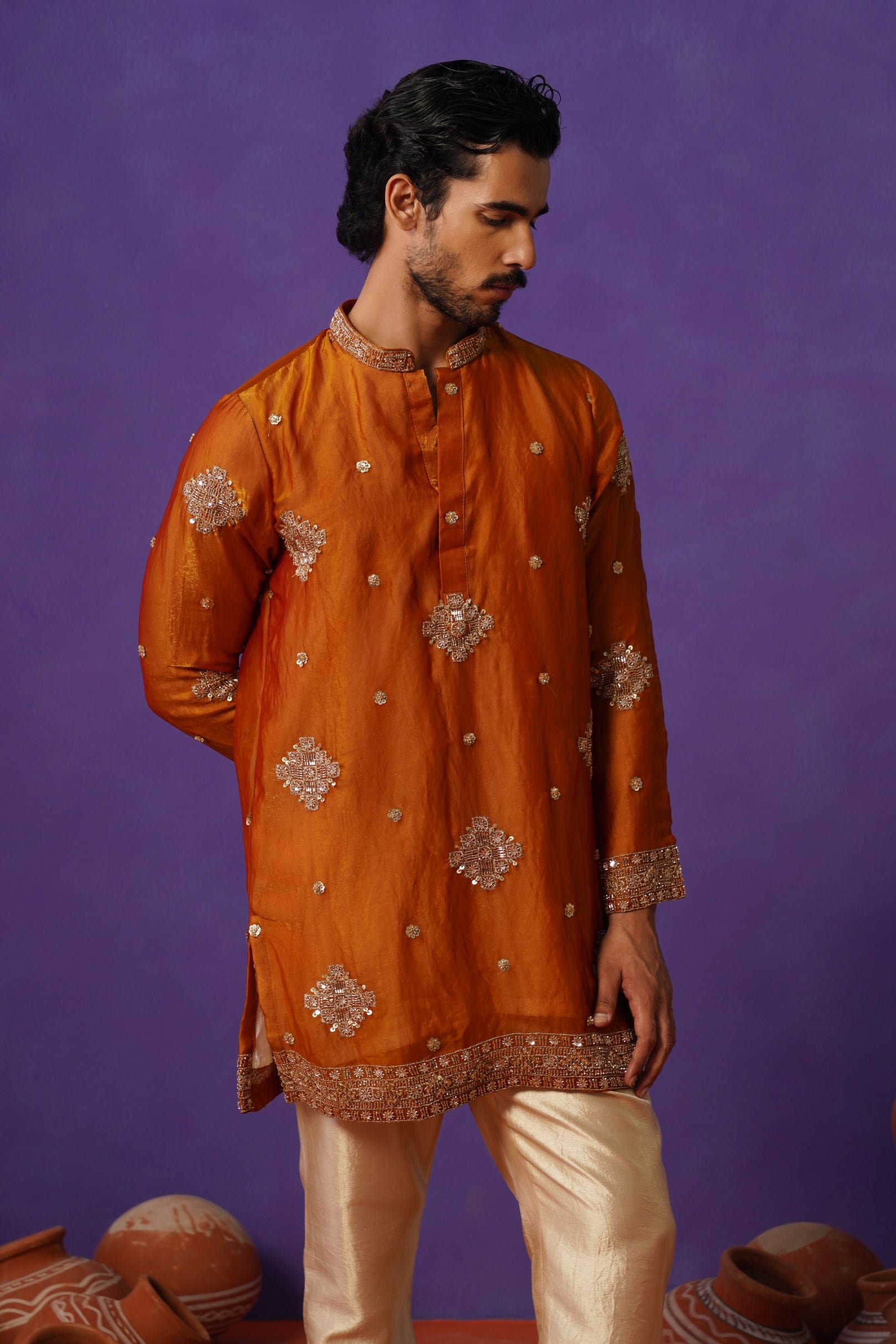 FIZA MUSTURD SHORT KURTA SET