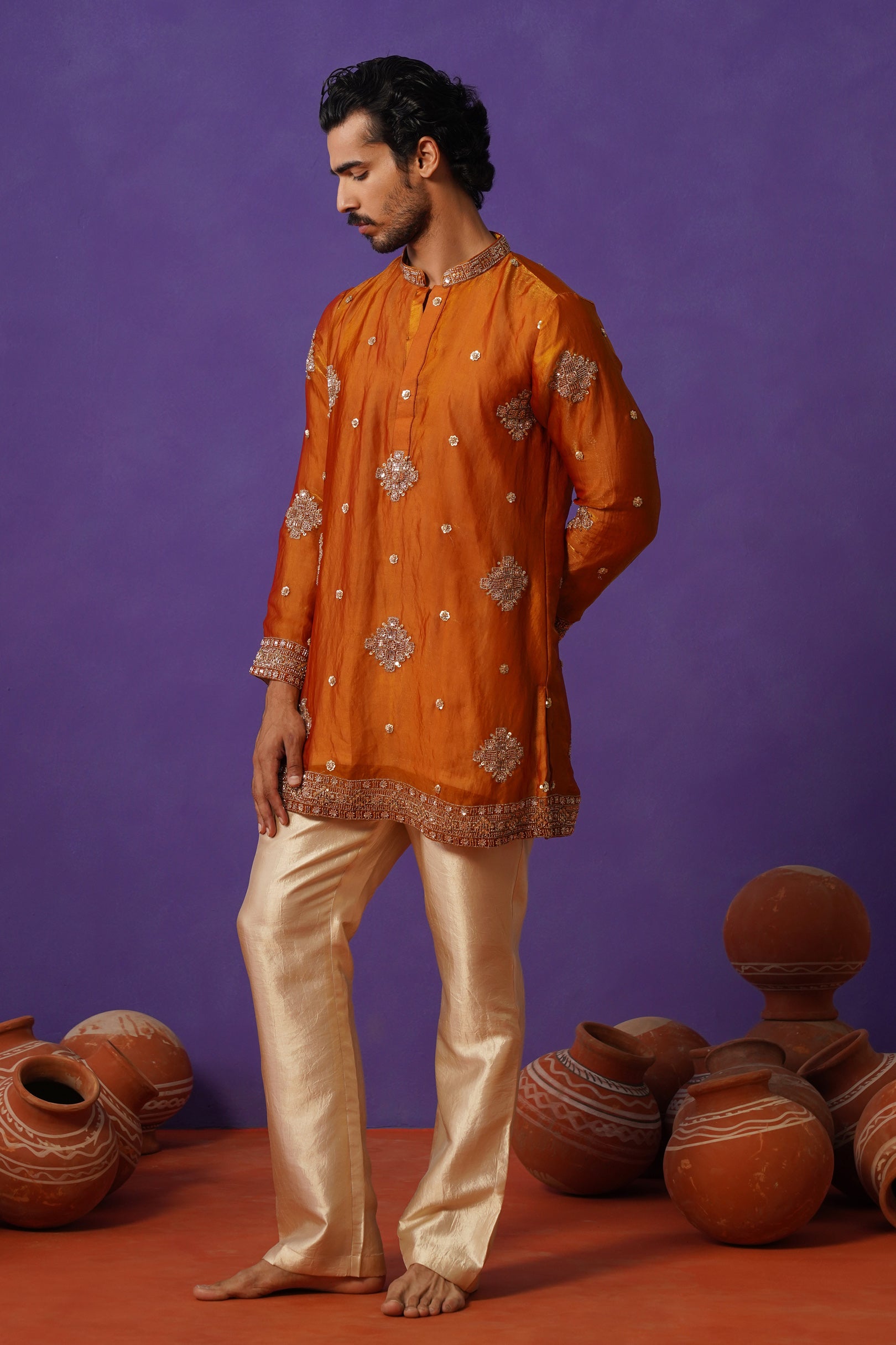 FIZA MUSTURD SHORT KURTA SET