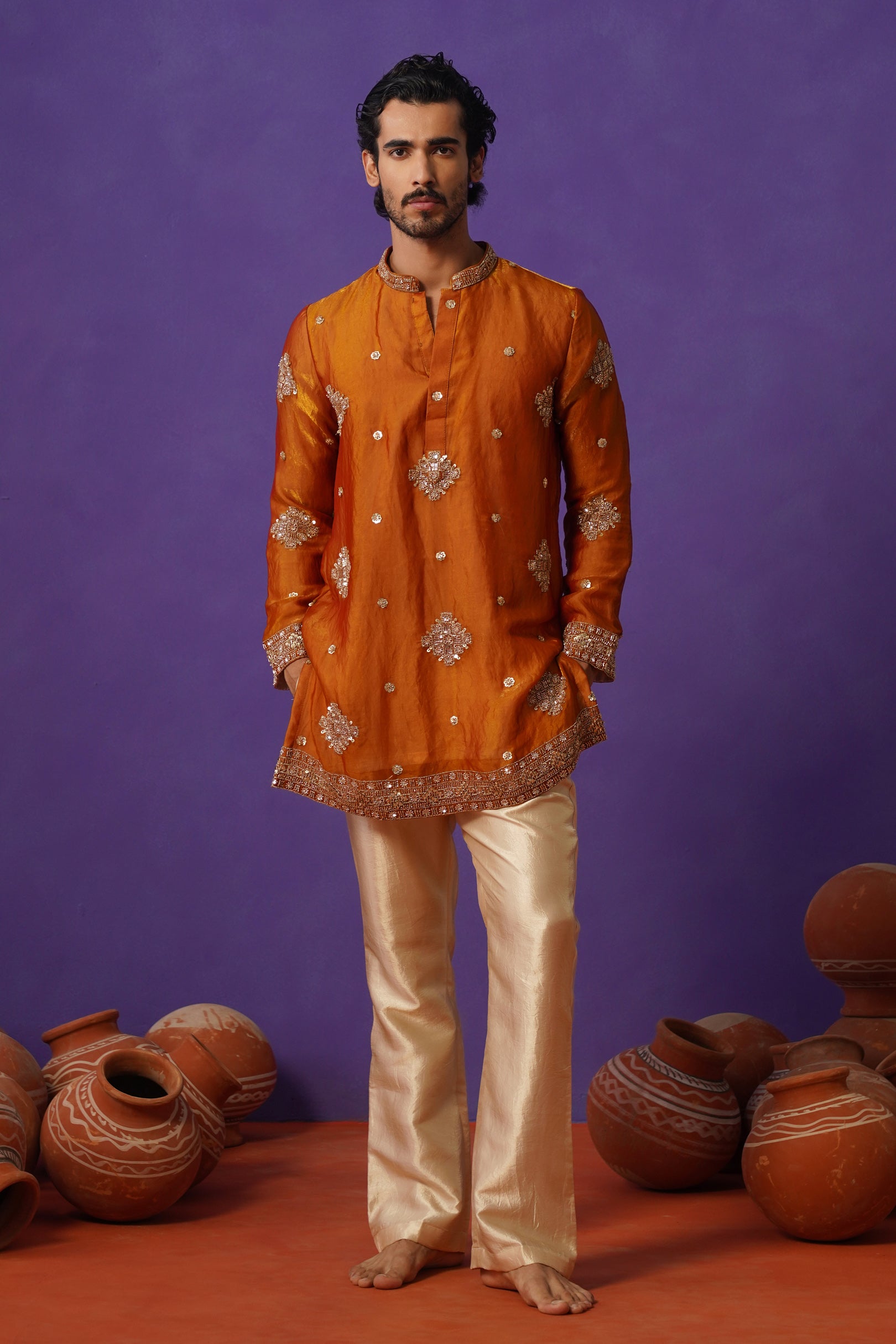 FIZA MUSTURD SHORT KURTA SET
