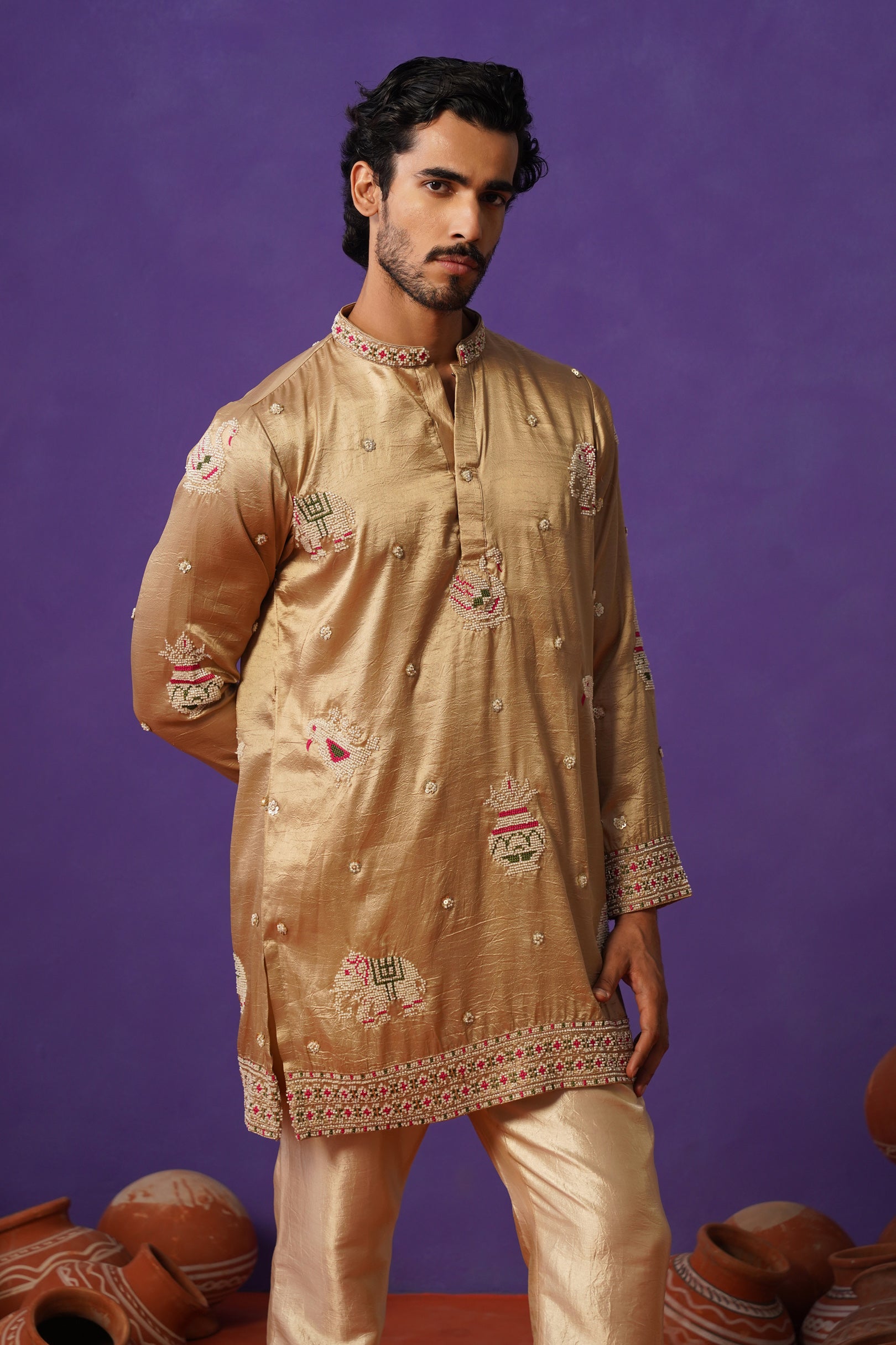 VEDANSH CHIKU SHORT KURTA SET