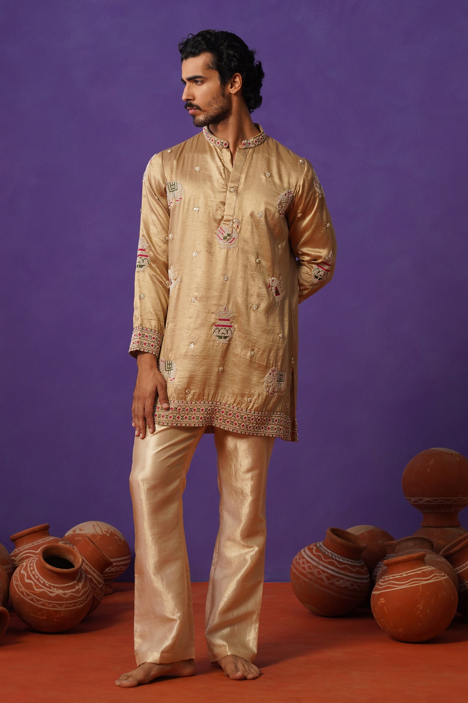 VEDANSH CHIKU SHORT KURTA SET