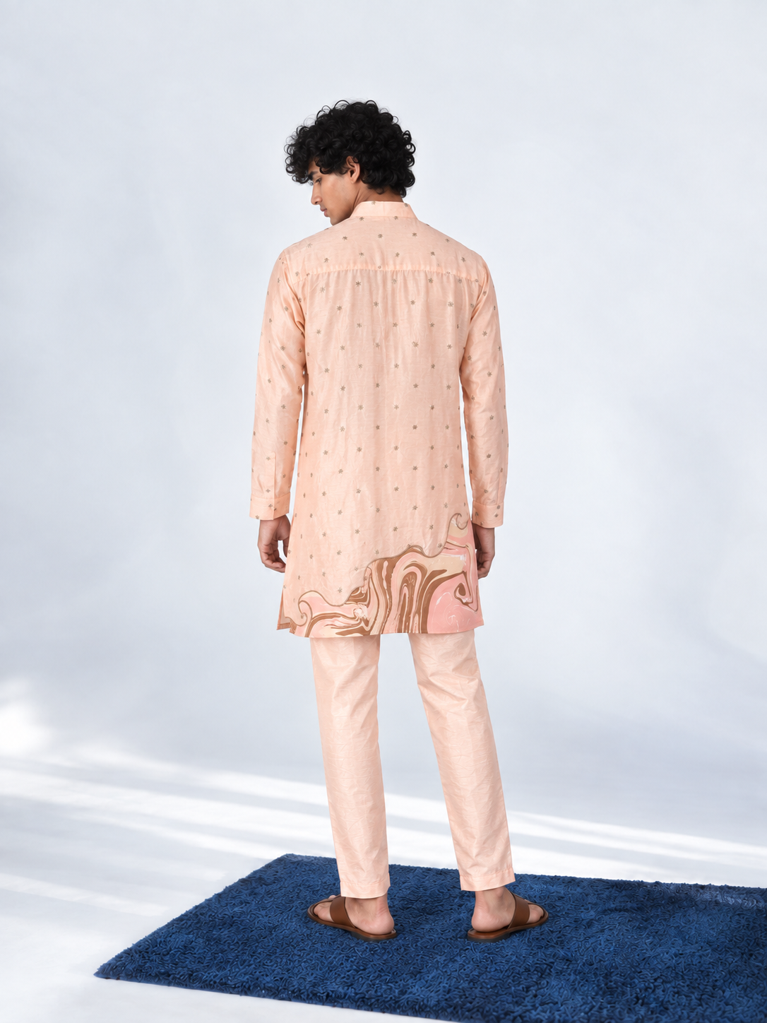 Blush Embroidered Marble Appliqué Kurta - Pant Set