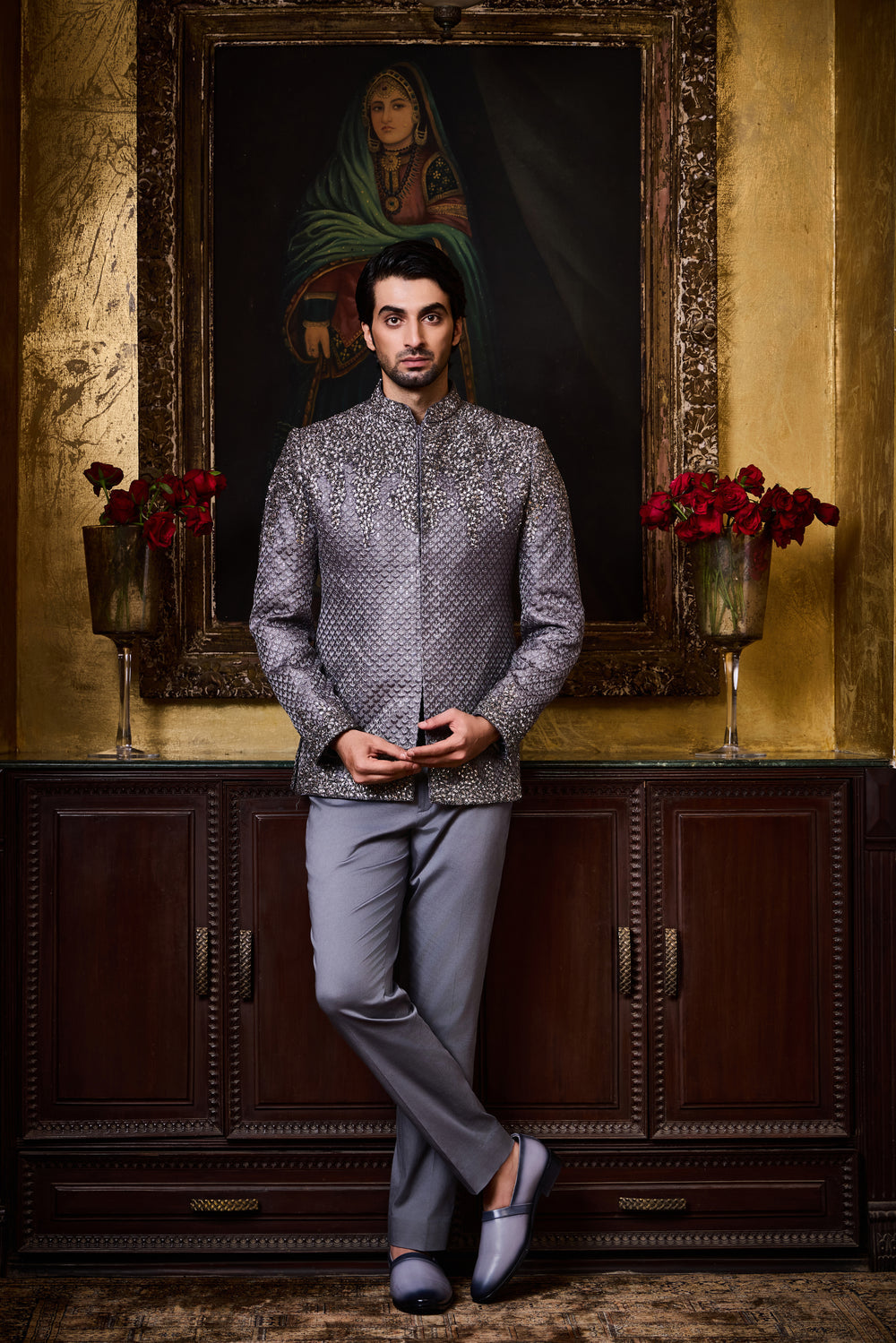 Grey Jodhpuri Set
