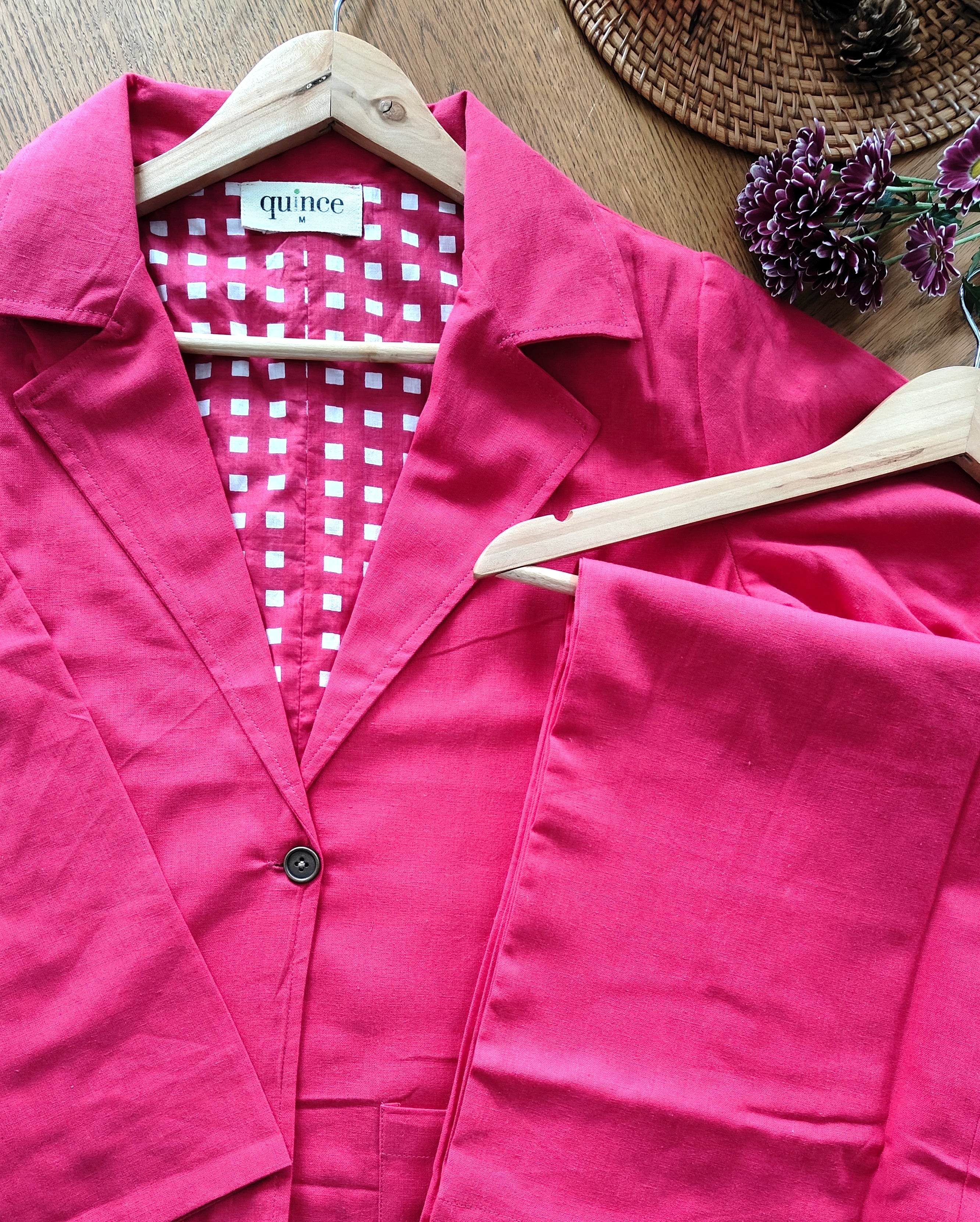 Ruby Pink Blazer Coord Set (Set of 2)