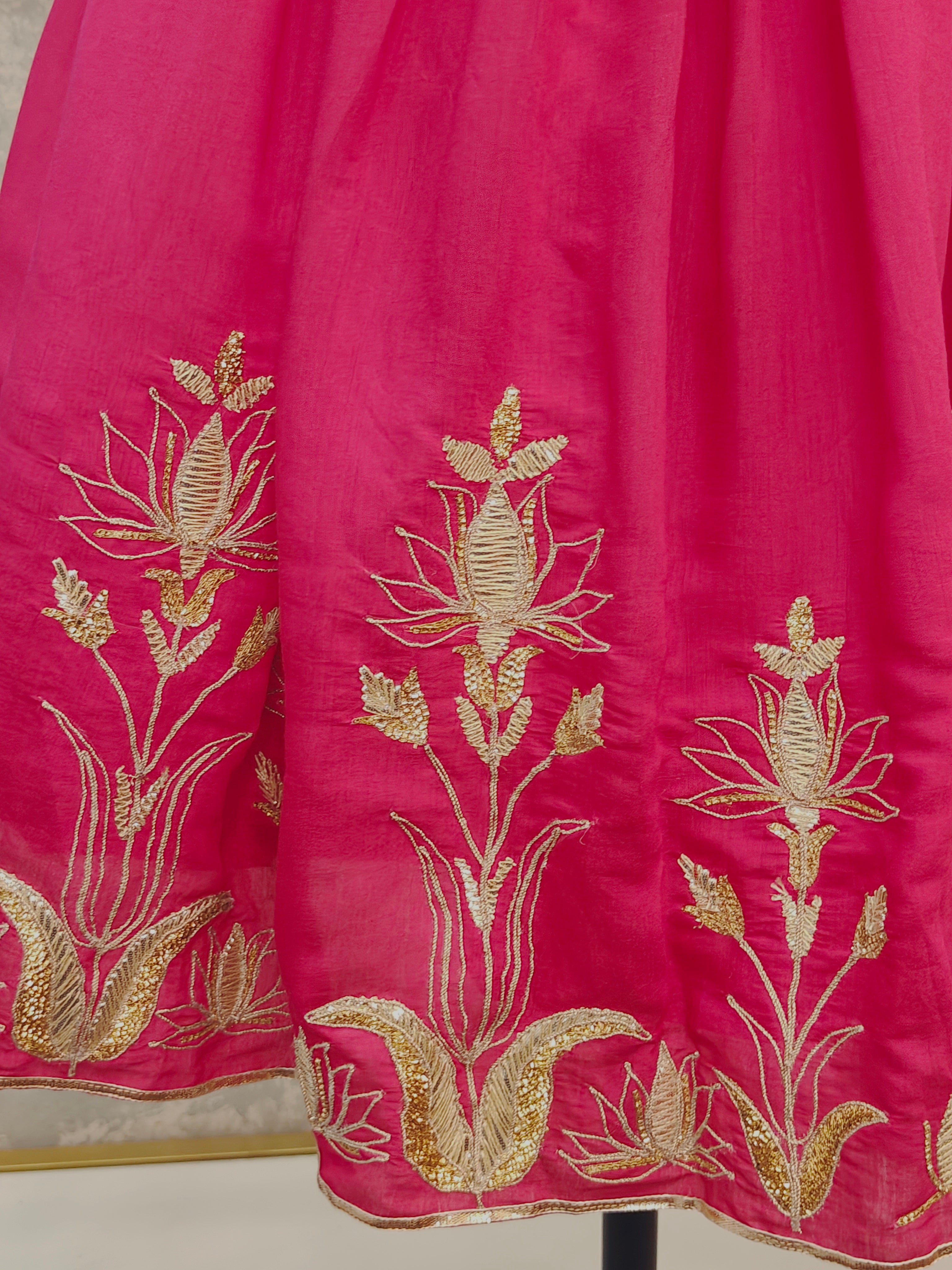 Rani Pink Heavy Emroidery Ghaghra