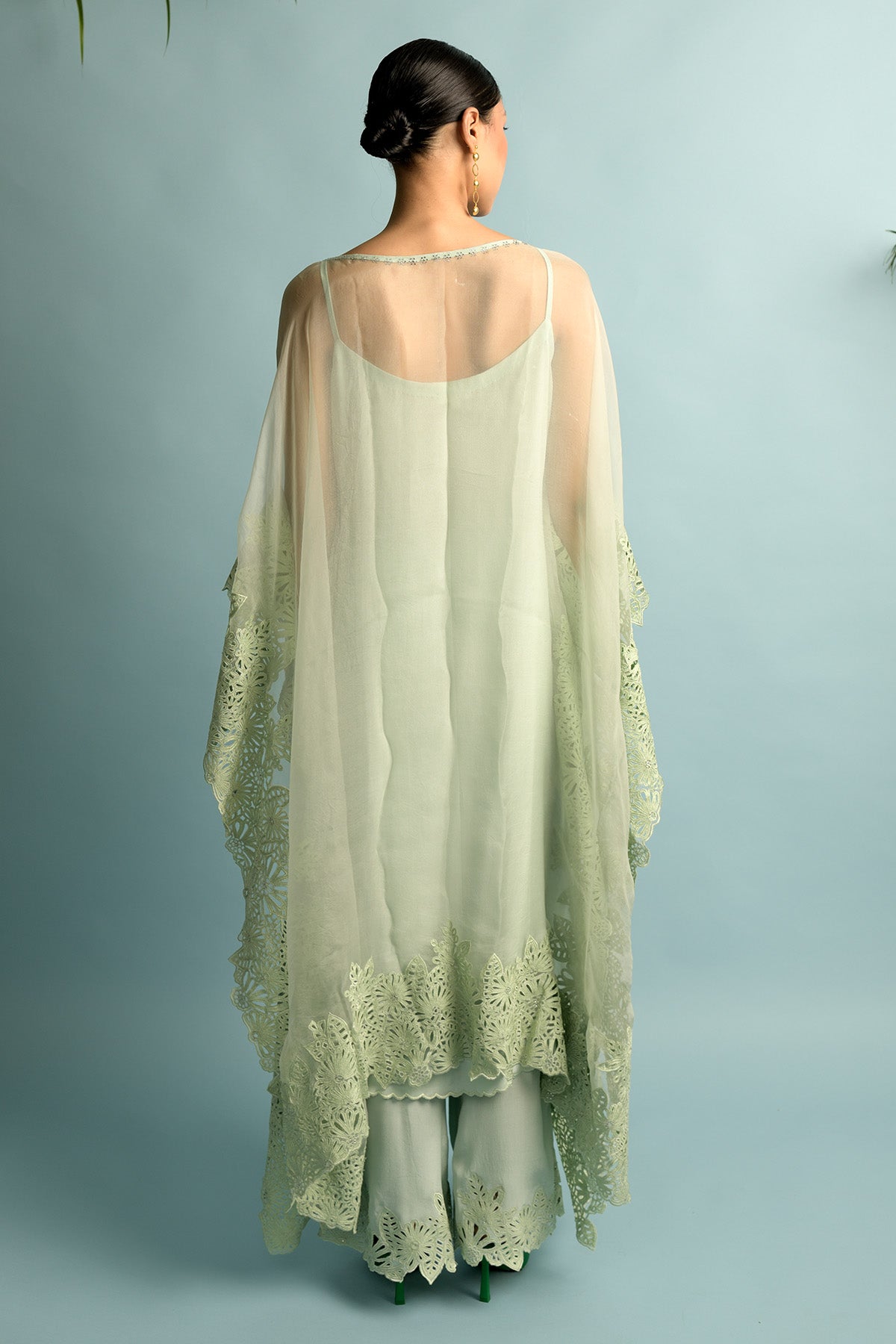 Green Sheer Kaaftan Kurta