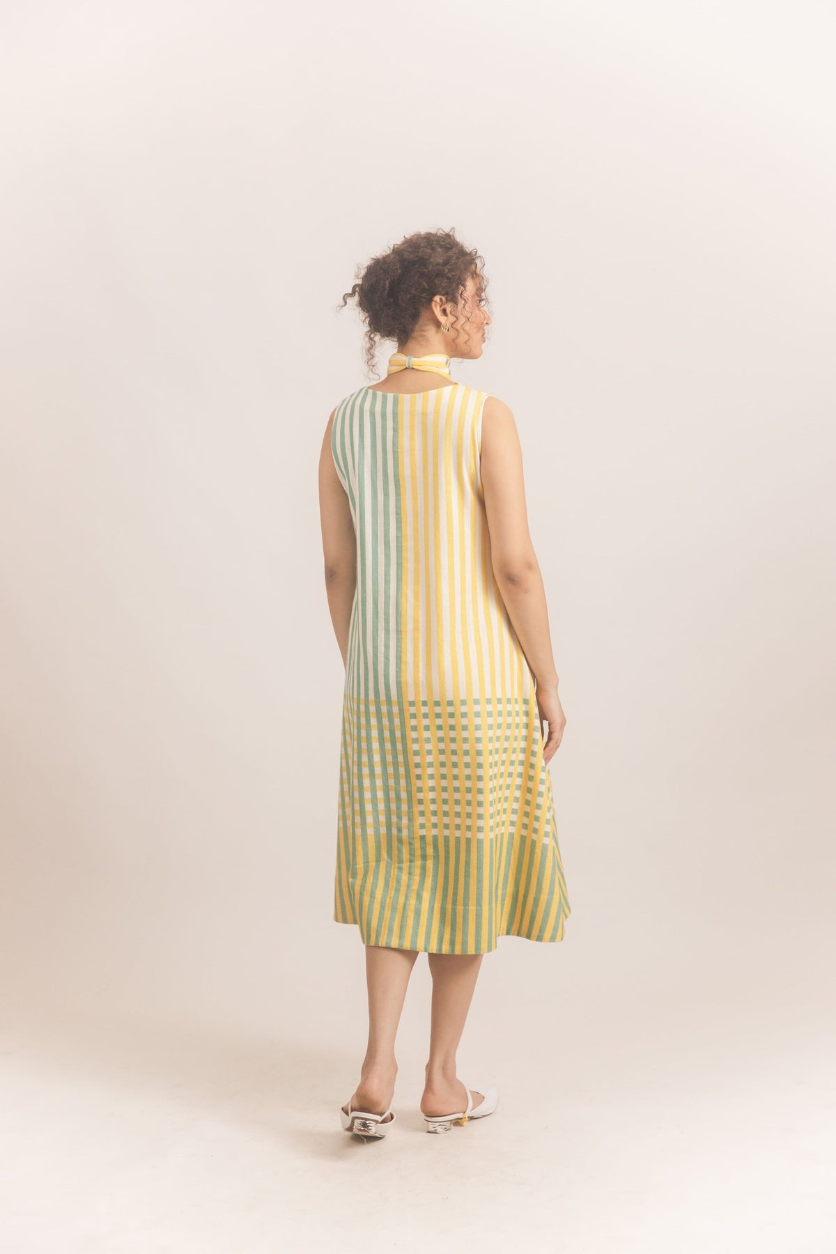 Checkered scallop dress