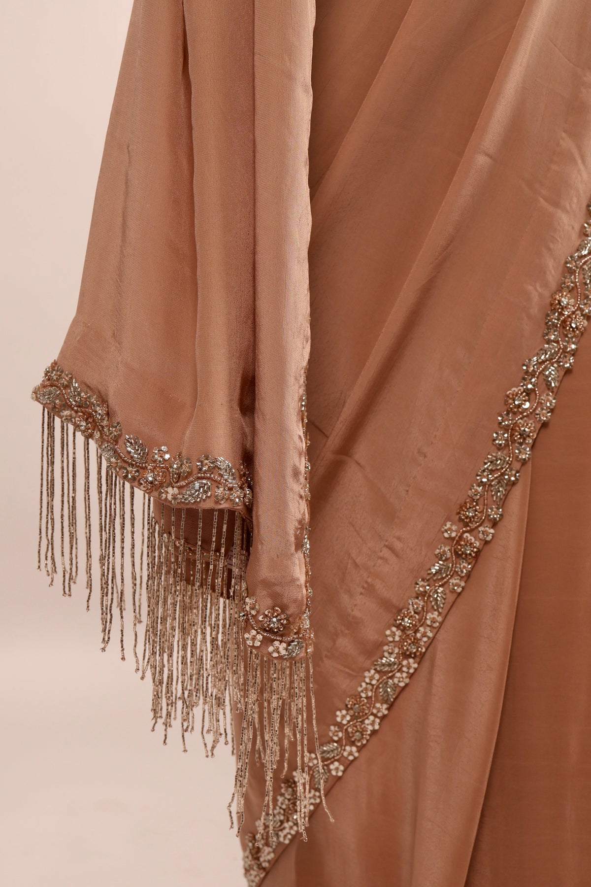 Beige saree with blouse