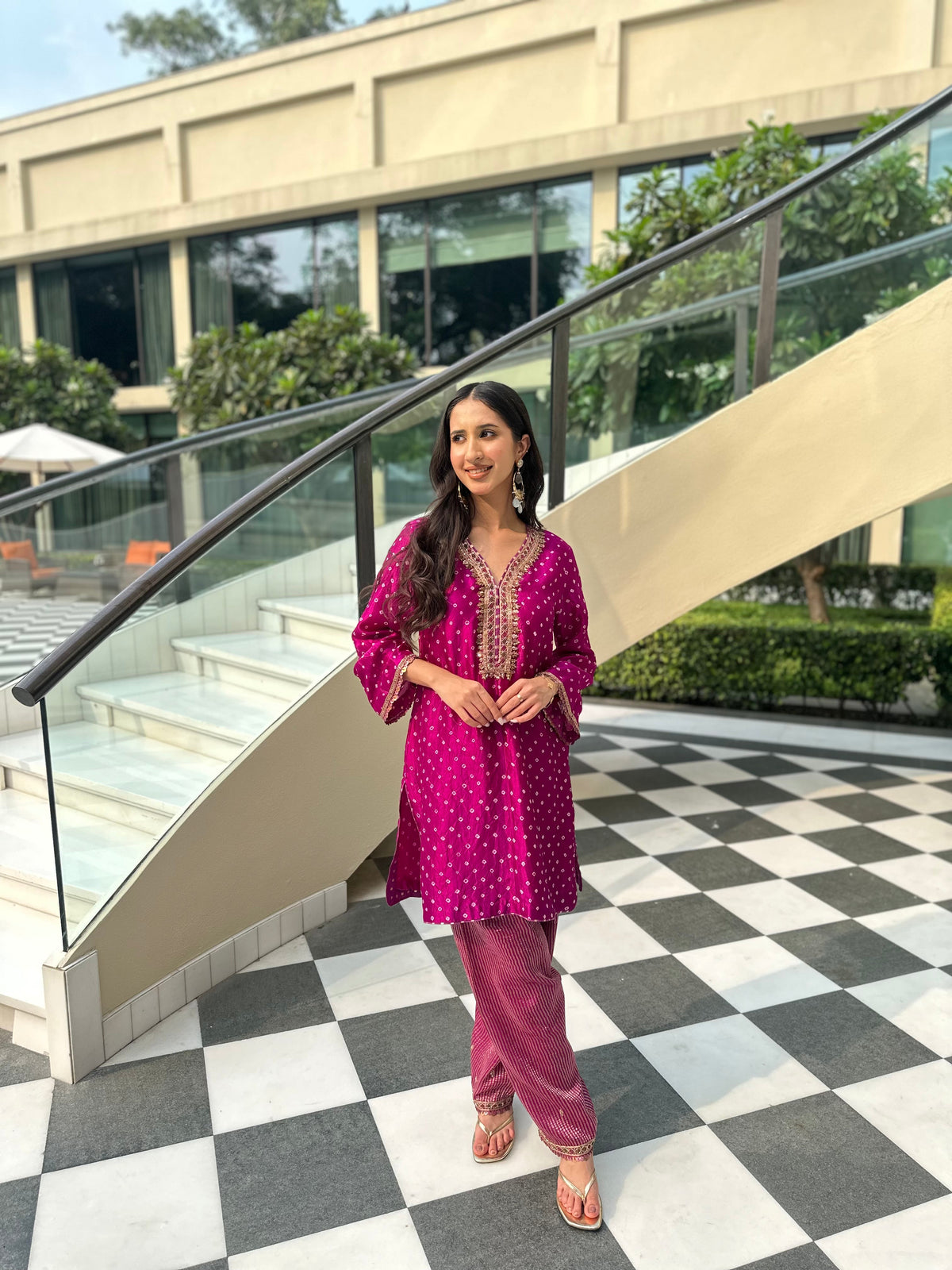Violet Bandhani Salwar Set