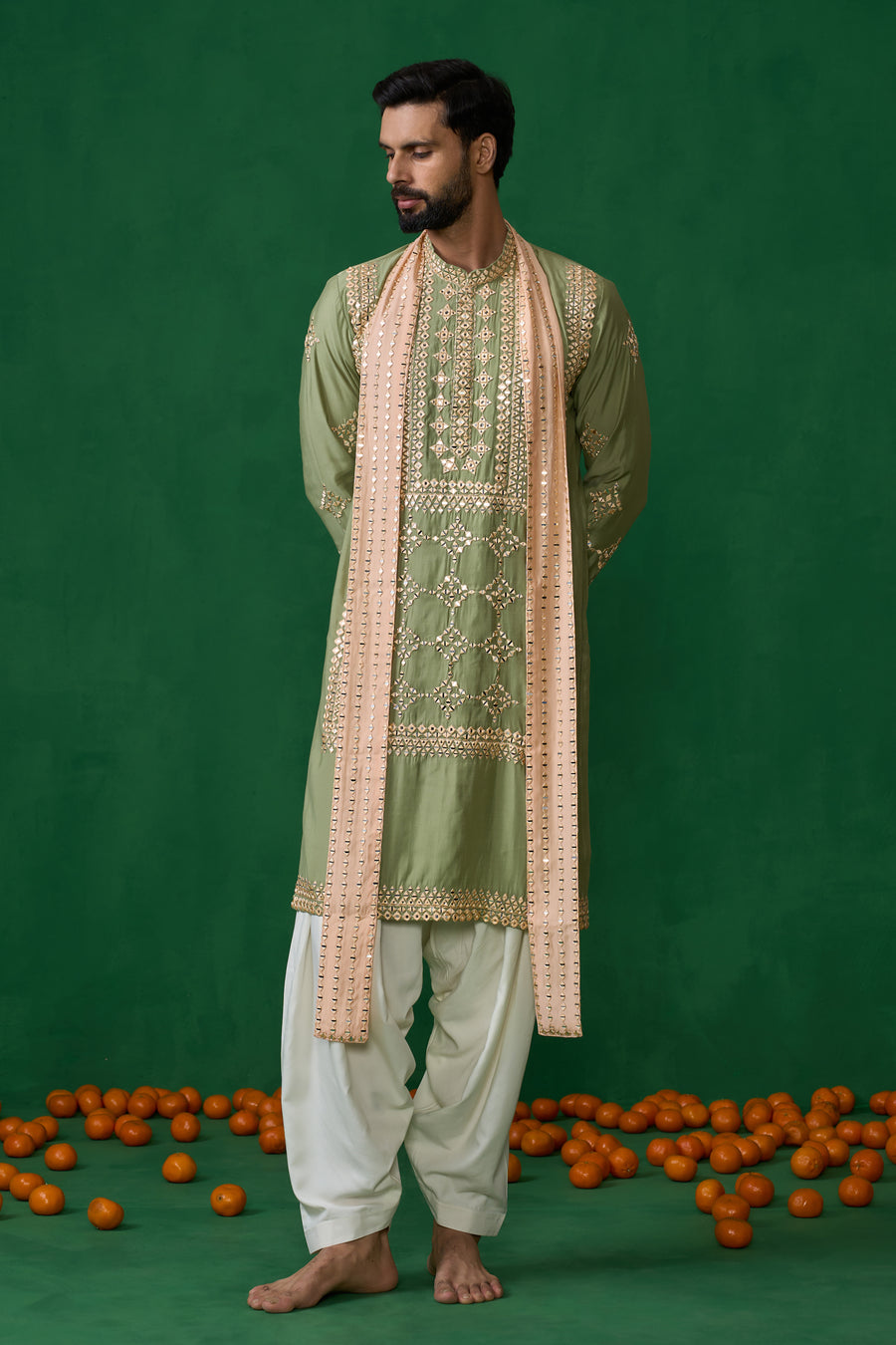 DARPAN GREEN KURTA SET