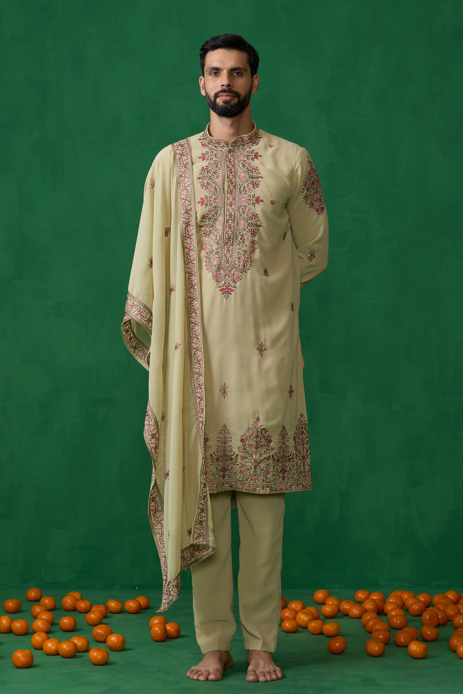 MOTIF GREEN KURTA SET