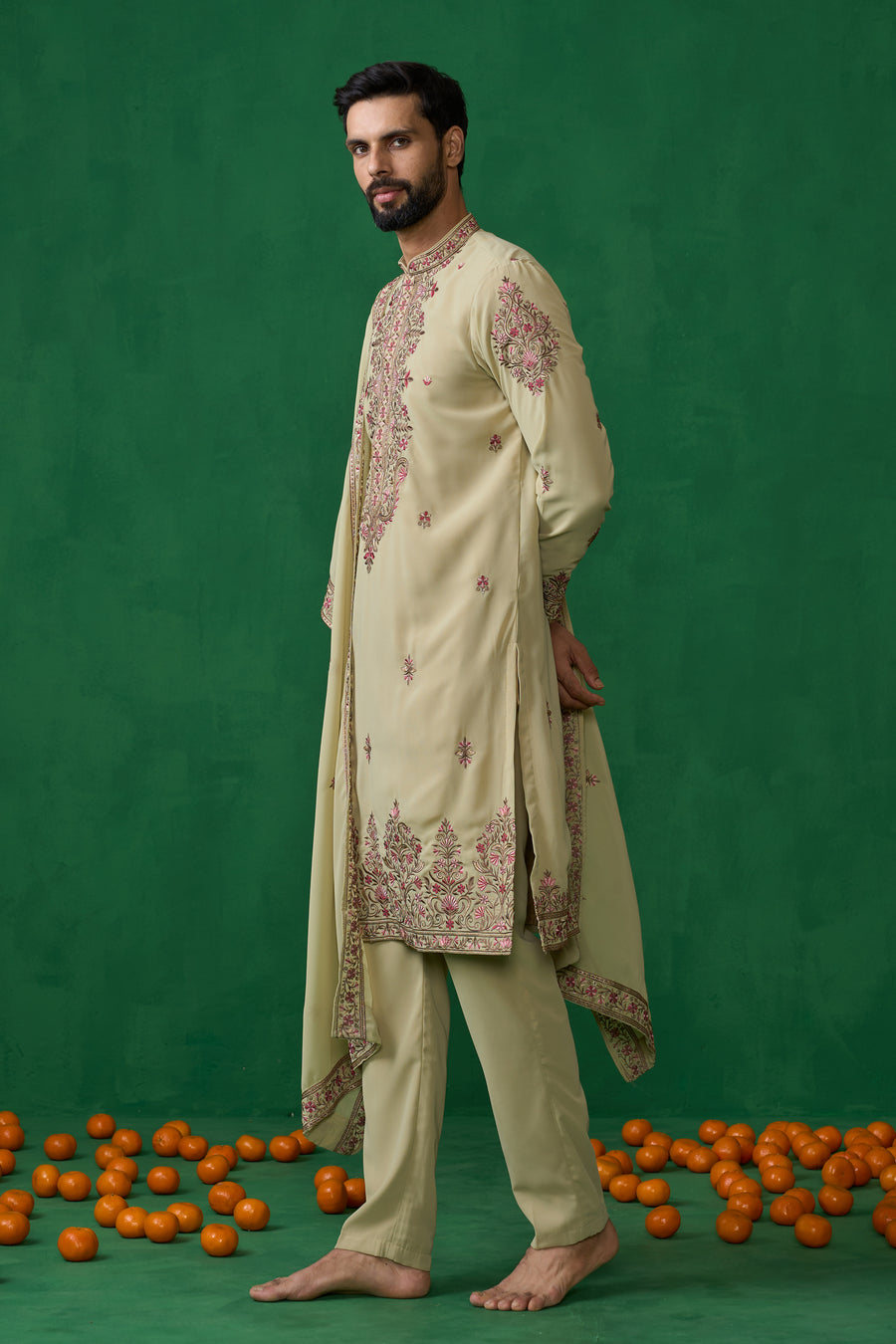 MOTIF GREEN KURTA SET