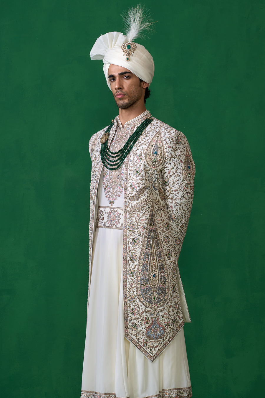 SHAHI IVORY SHERWANI SET