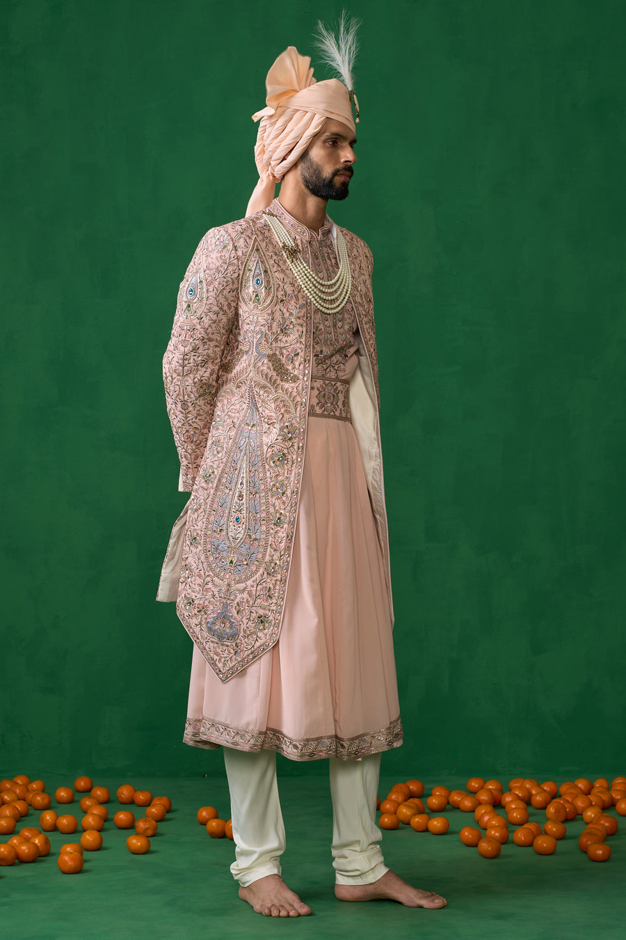 SHAHI PINK SHERWANI SET