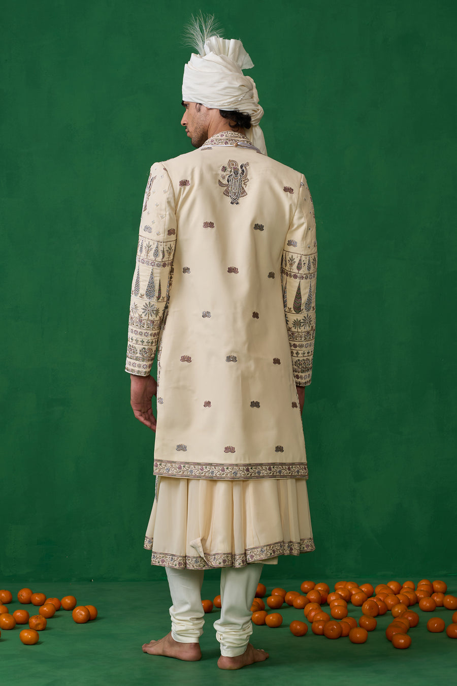 PICHWAI GOLD SHERWANI SET