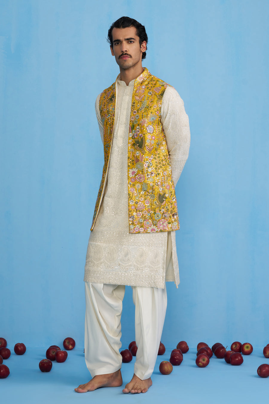 PHOOLPANKH HALDI KURTA JACKET SET