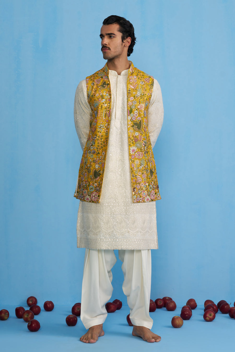 PHOOLPANKH HALDI KURTA JACKET SET