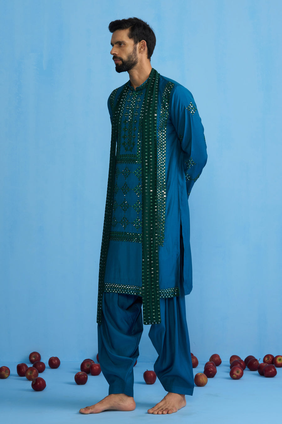 DARPAN TEAL BLUE KURTA SET