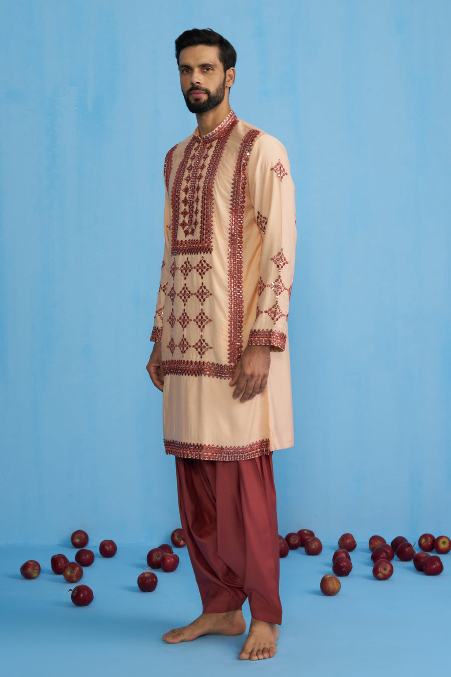 DARPAN PEACH KURTA SET