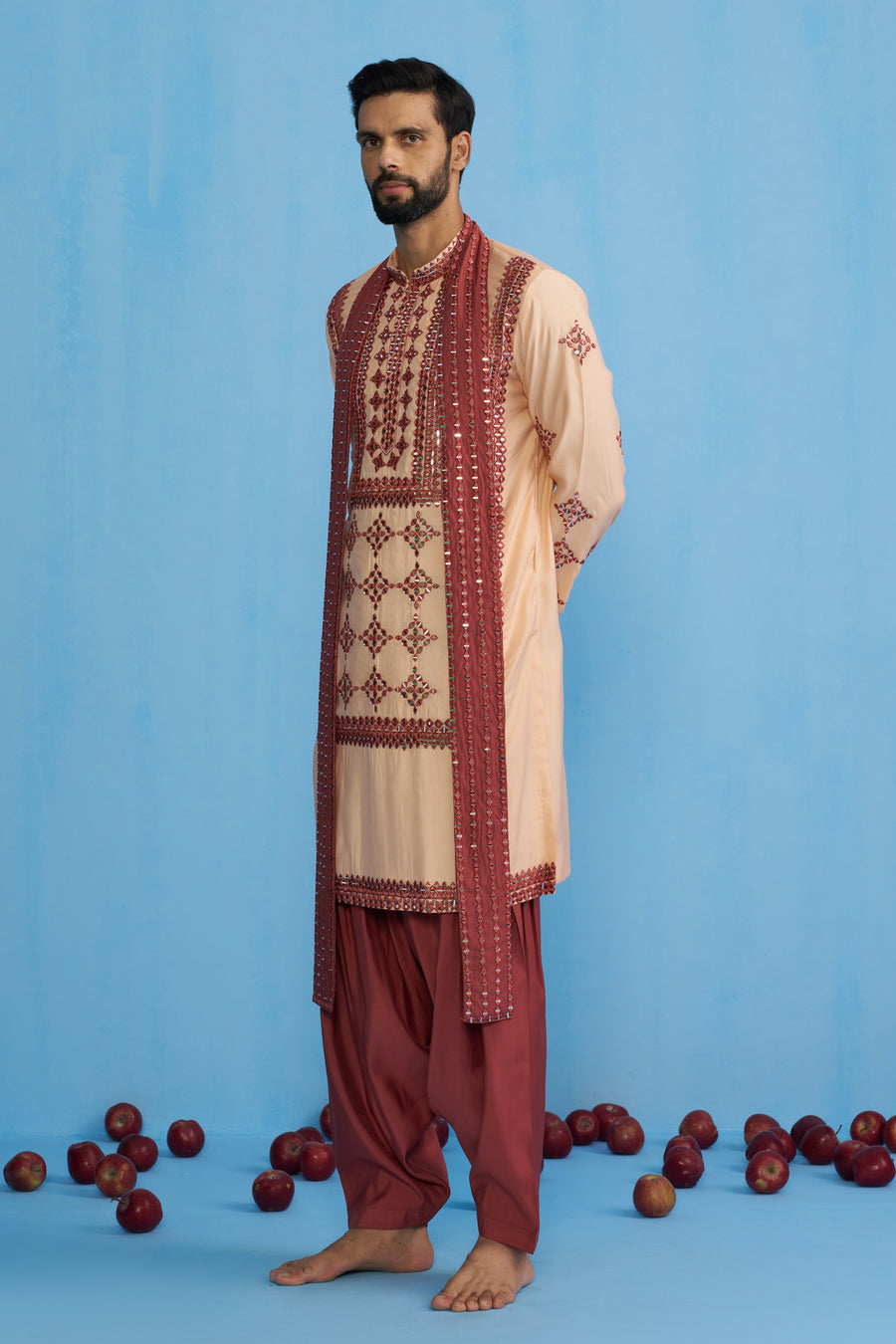 DARPAN PEACH KURTA SET