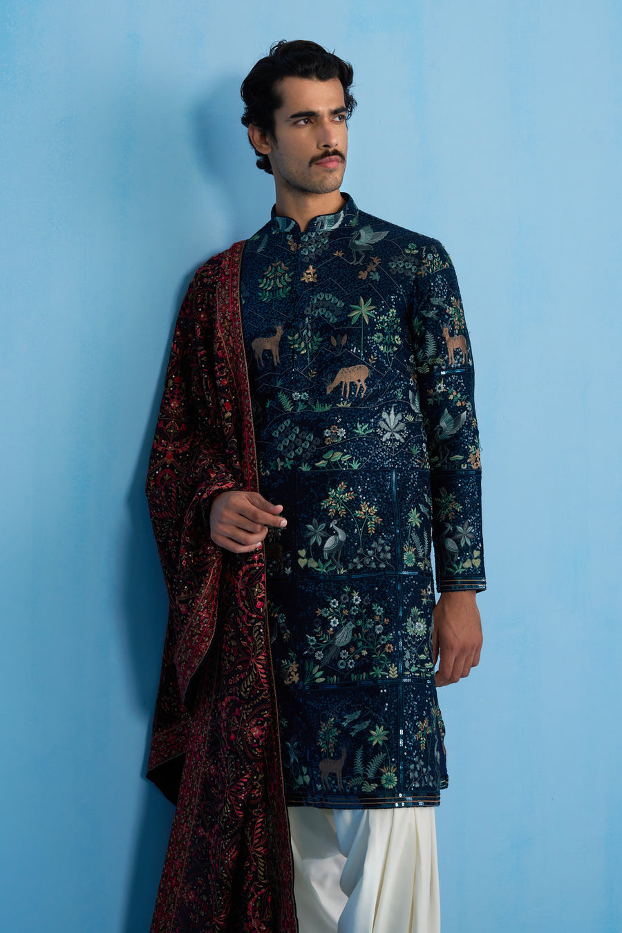 SWAN NAVY BLUE KURTA SET