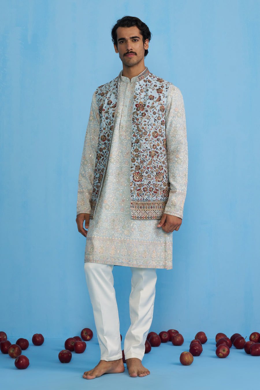 GULAB SKY KURTA JACKET SET
