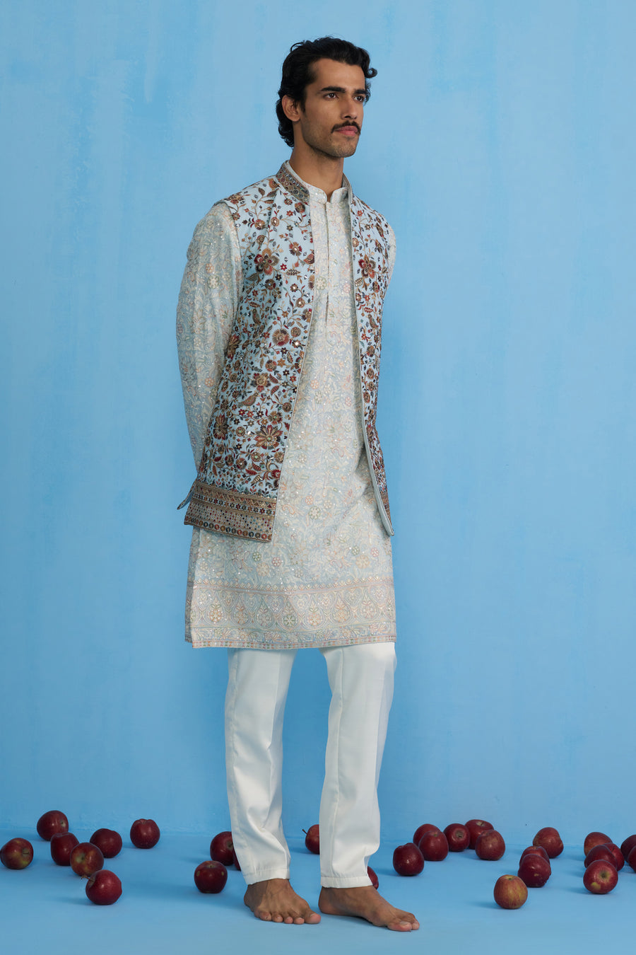 GULAB SKY KURTA JACKET SET