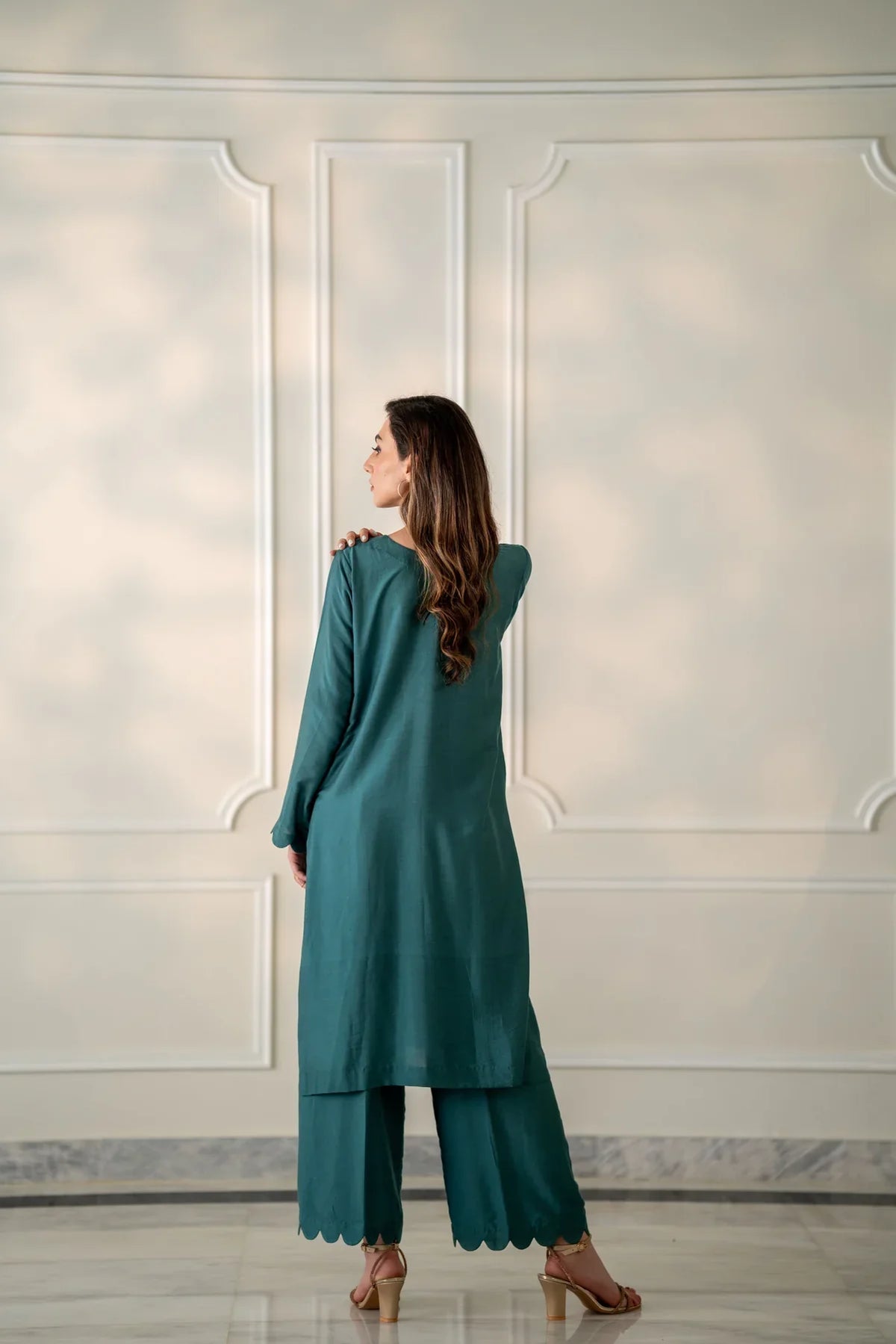 Turquoise Kurta With Pants