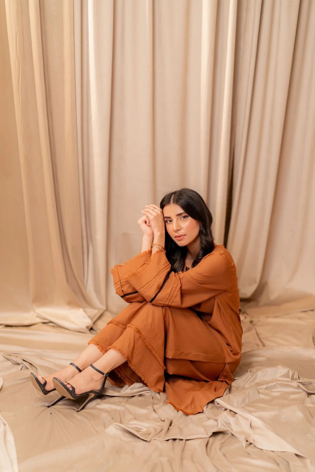 Warm Brown Kurta With Pants