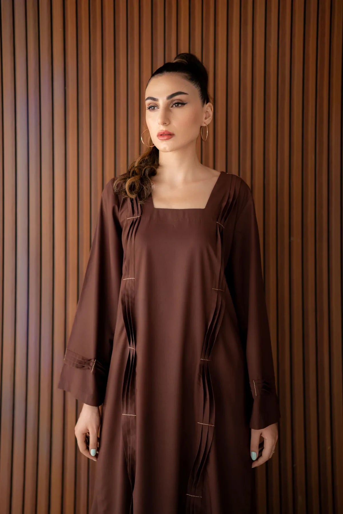Chocolate brown Kurta With Pants