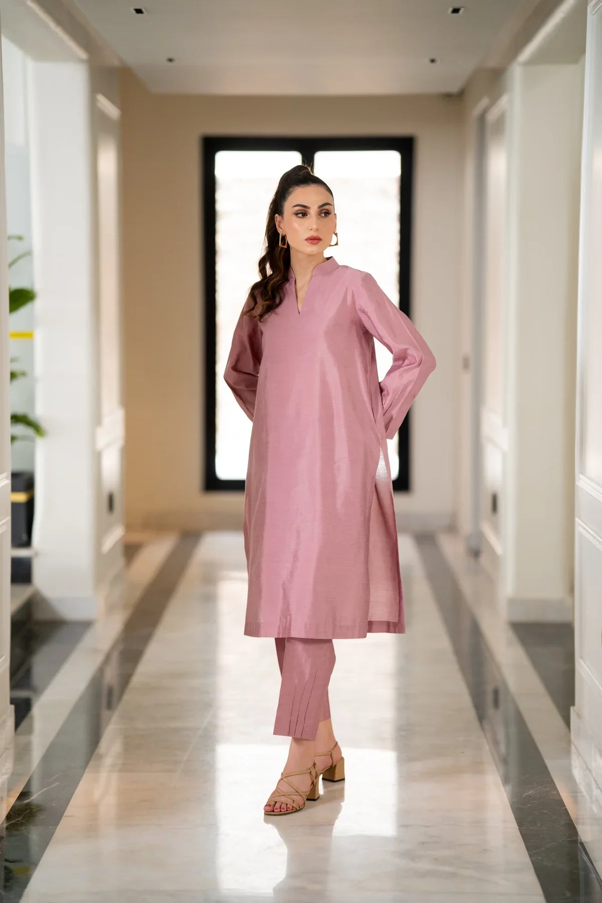 Mauve Kurta With Pants