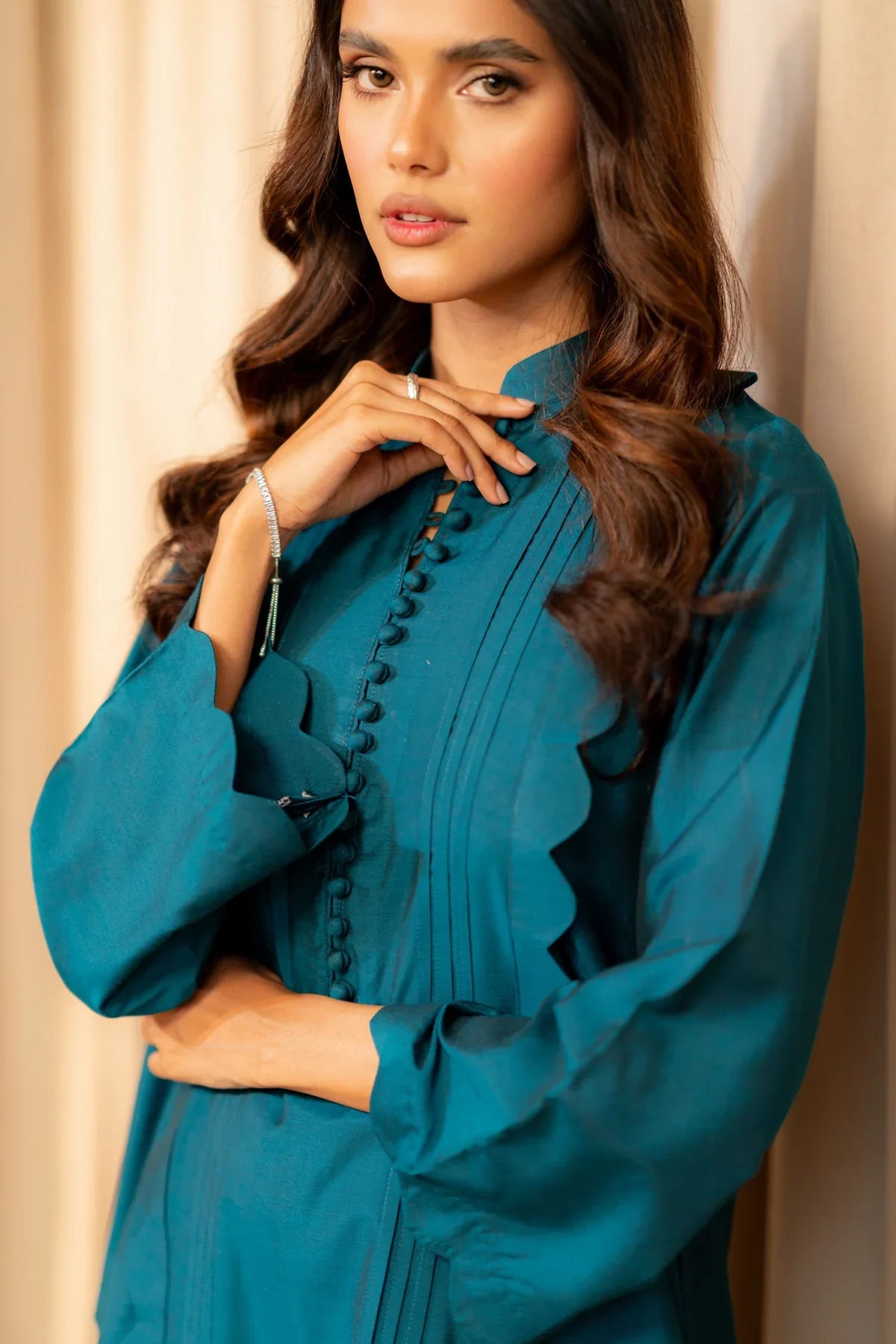 Teal blue Kurta With Pants