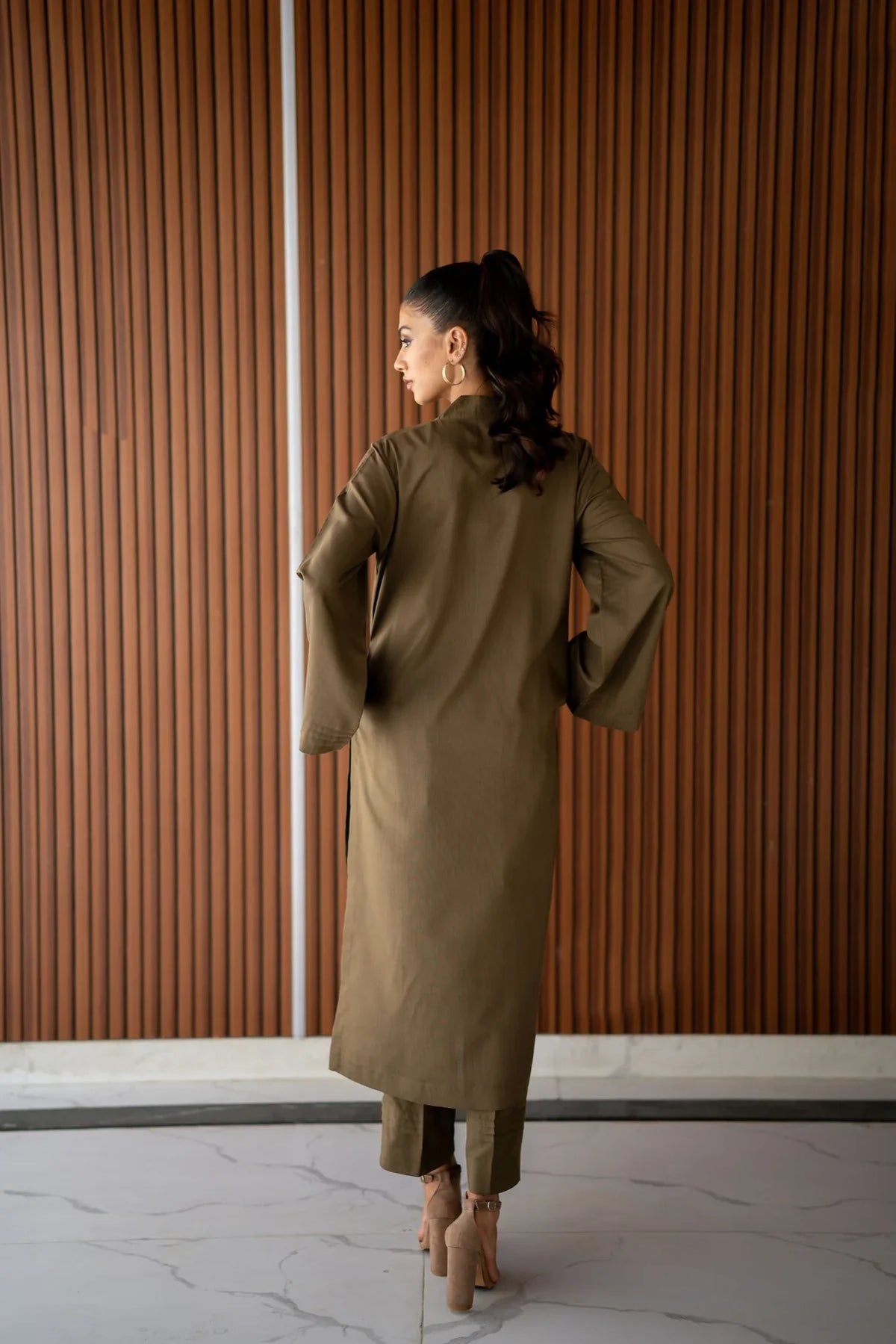 Olive green Kurta With Pants