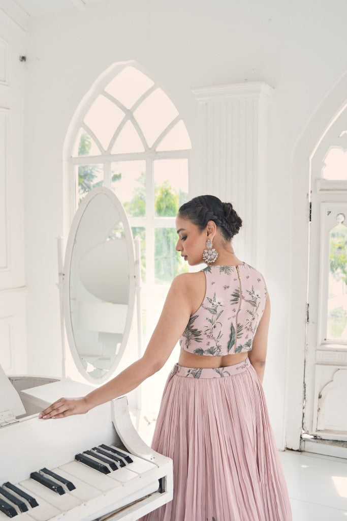 Blush Botanica Embellished Lehenga Set