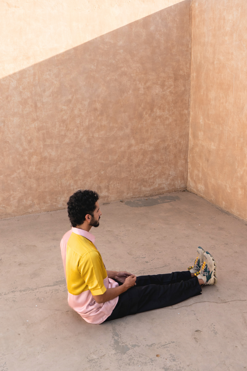 Pink-Yellow Color-Blocked Shirt