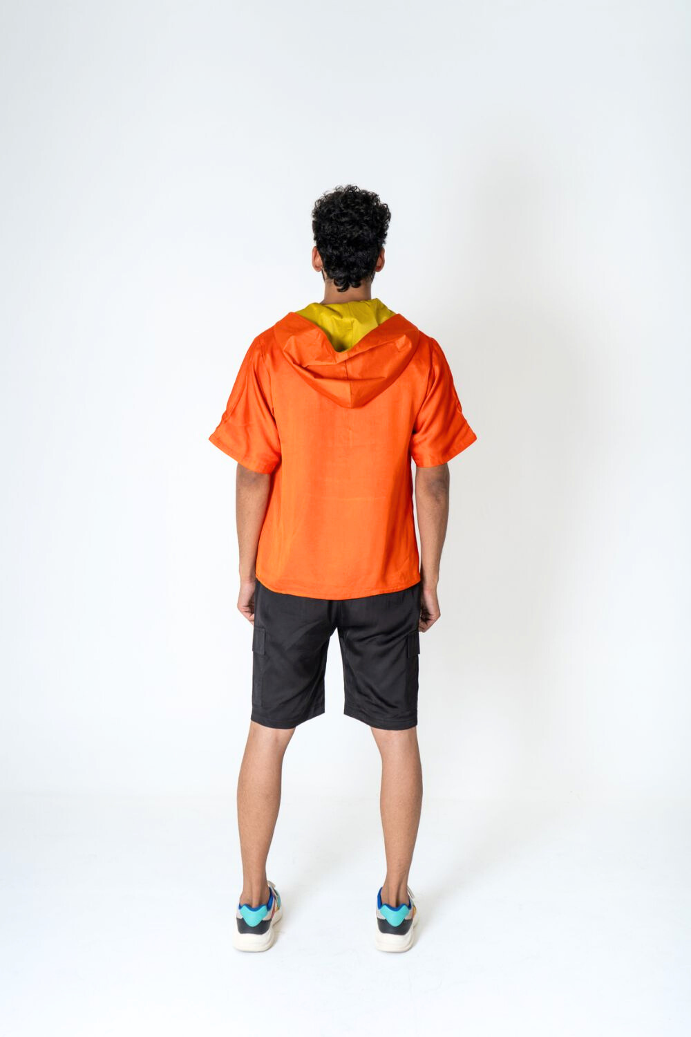 Orange-Yellow Color-Block Hoodie