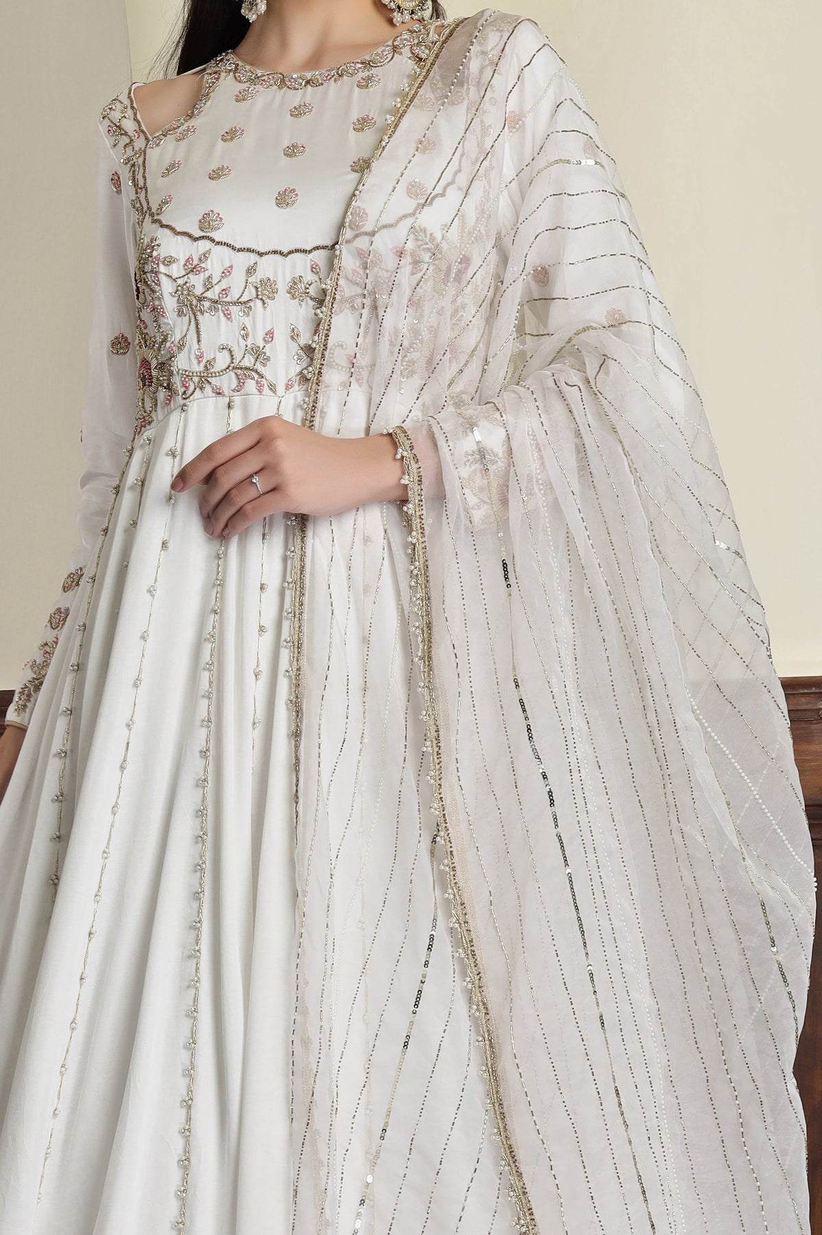 Women Embroidered Satin Fit & Flare Maxi Ethnic Dresses