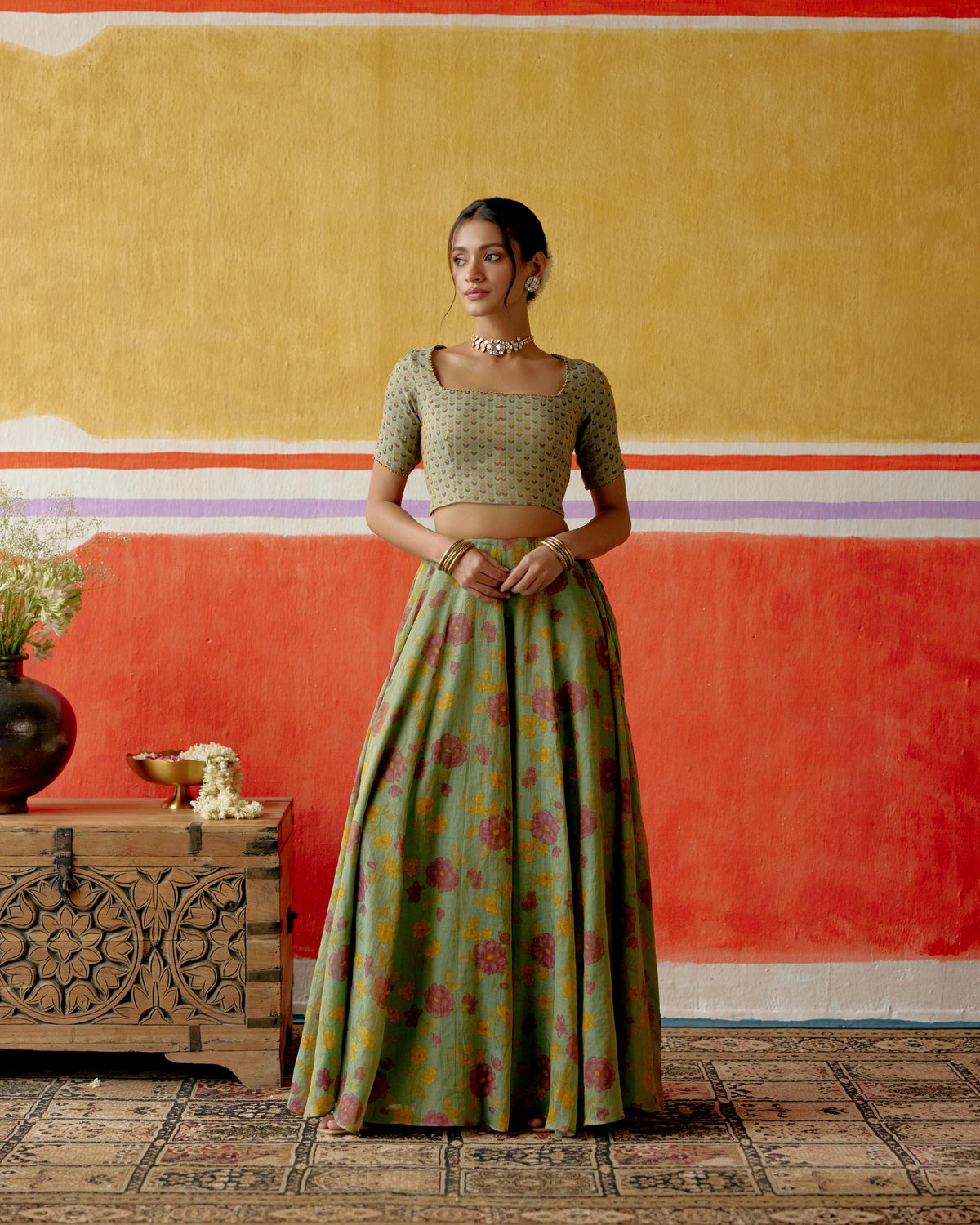 Mehndi Lehenga Set