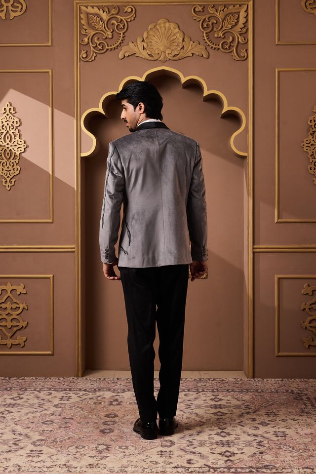 Grey Tuxedo Jacket and Pant
