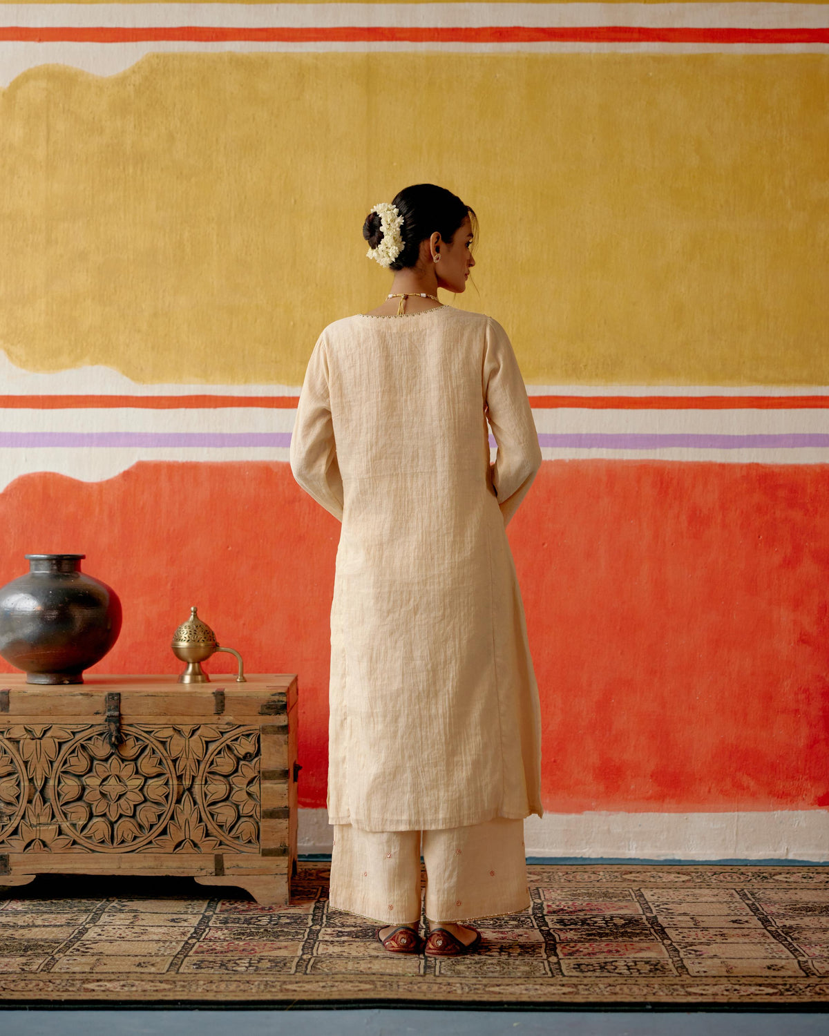 Mogra Beaded Kurta Set