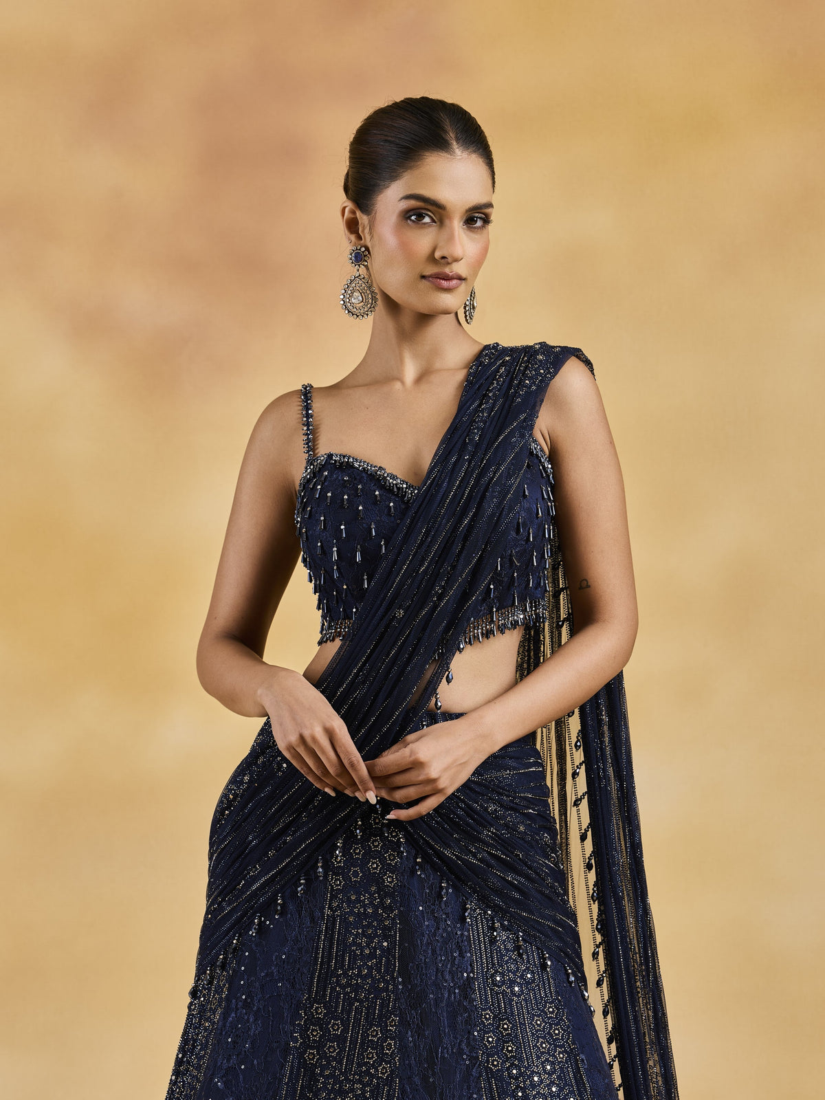 Navy Blue Lehenga Set