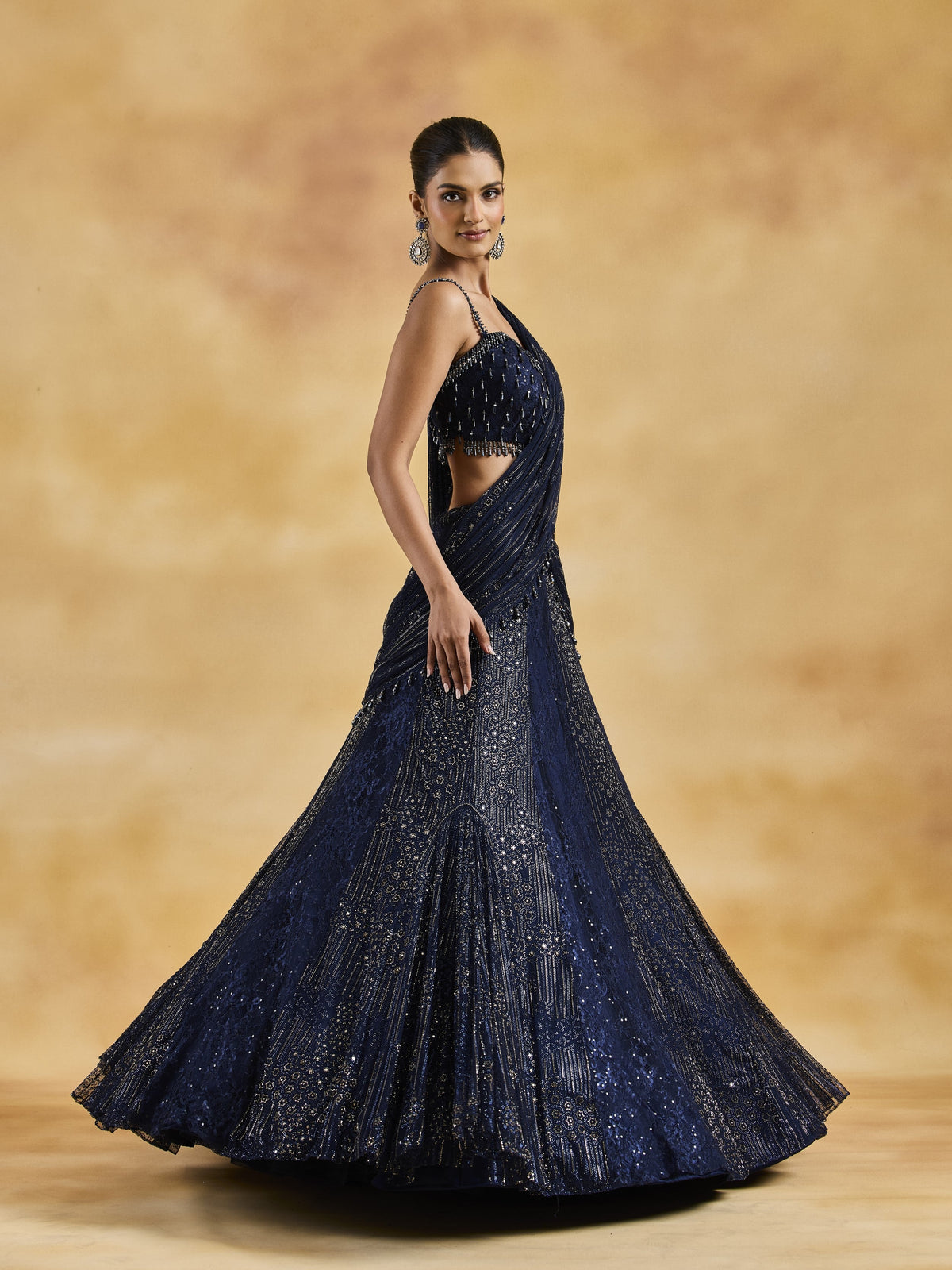 Navy Blue Lehenga Set