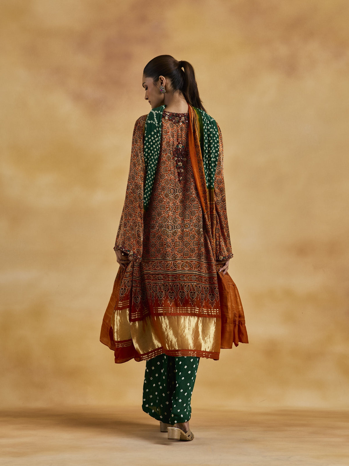 Ajrakh Bandhini Suit Set