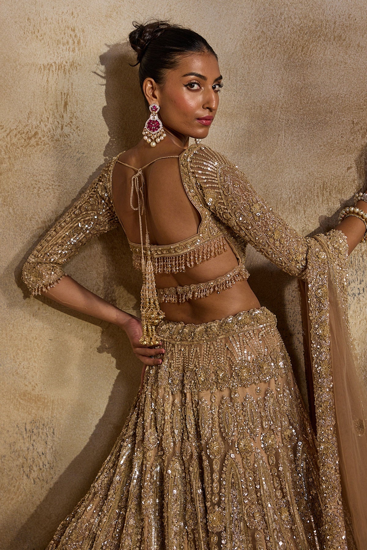 Champagne Gold Lehenga Choli Dupatta