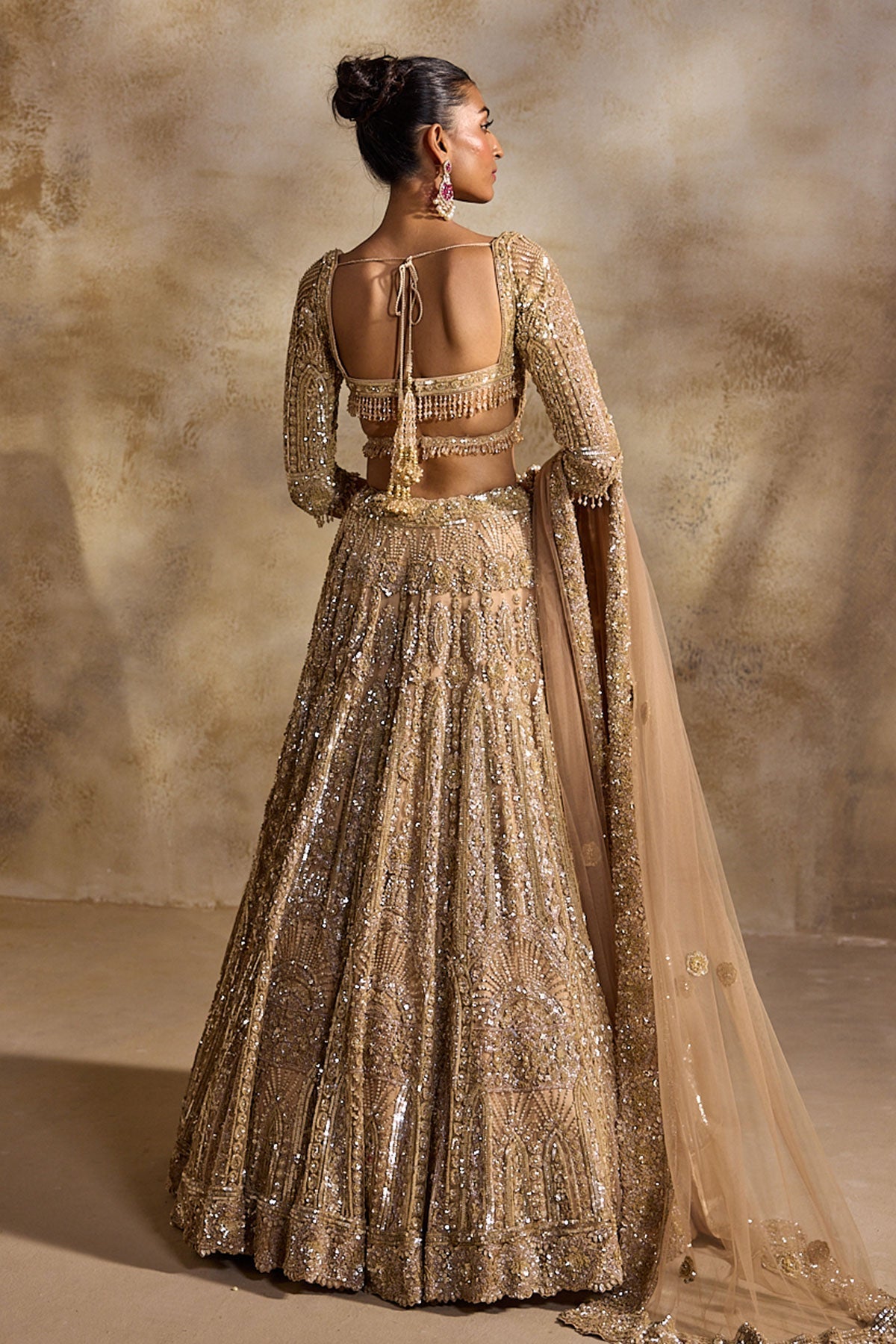 Champagne Gold Lehenga Choli Dupatta