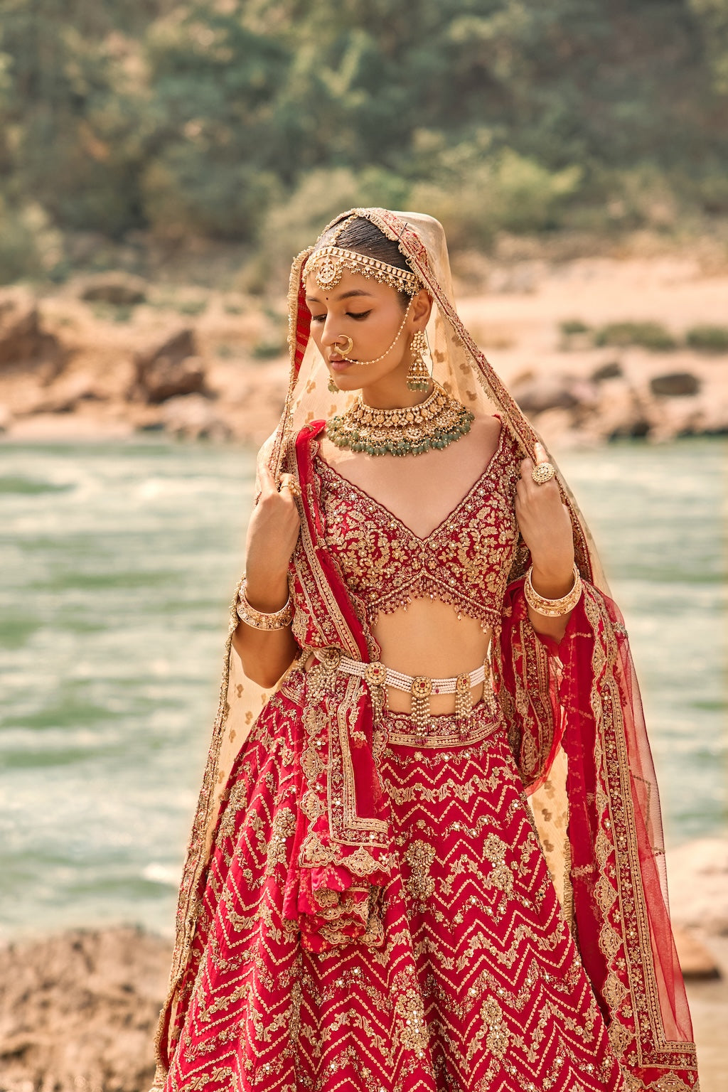 SCARLET HEIRLOOM LEHENGA