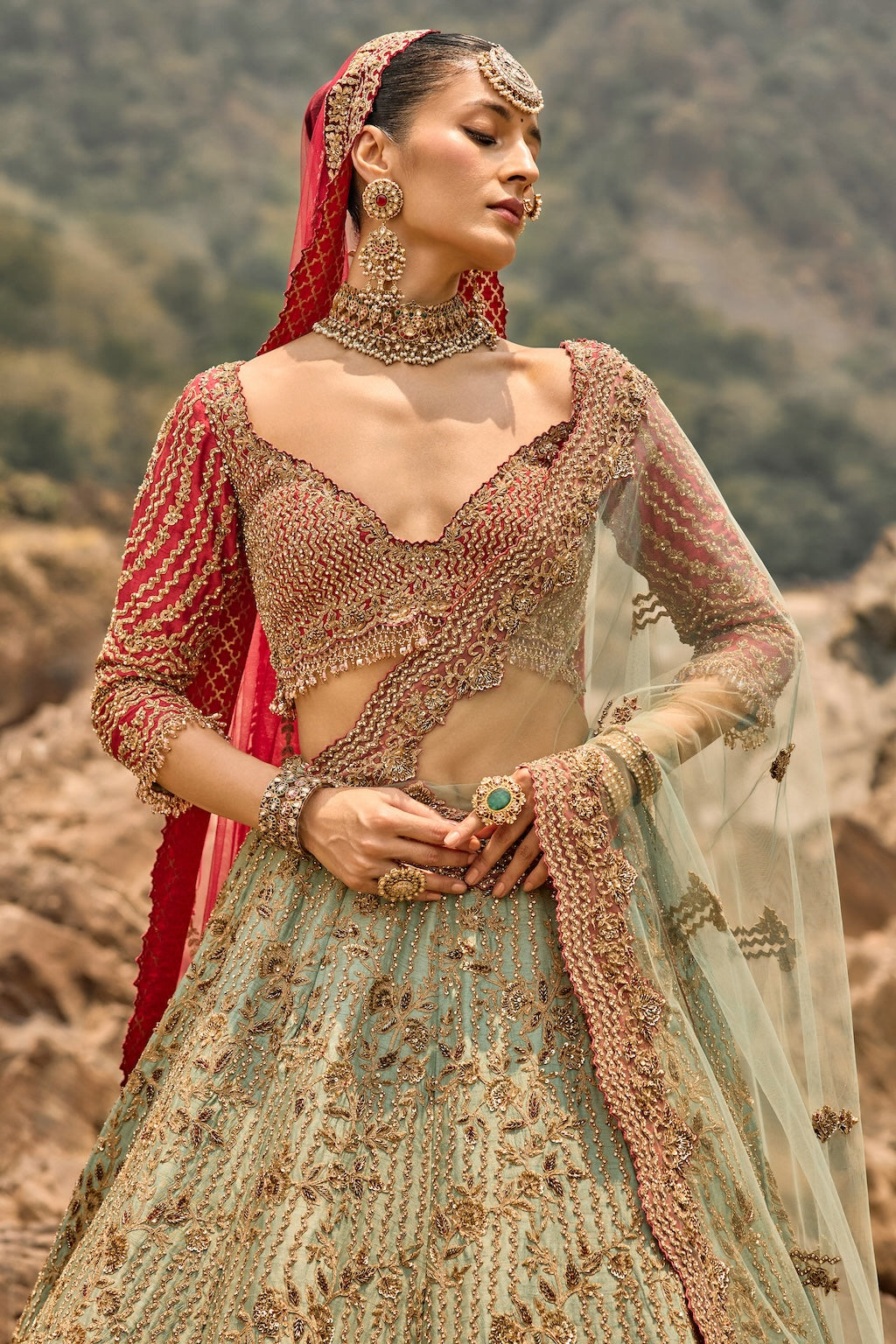 MISTY SAGE LEHENGA