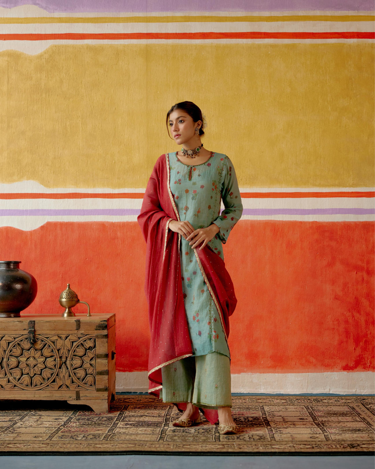 Neelam Beaded Kurta Set