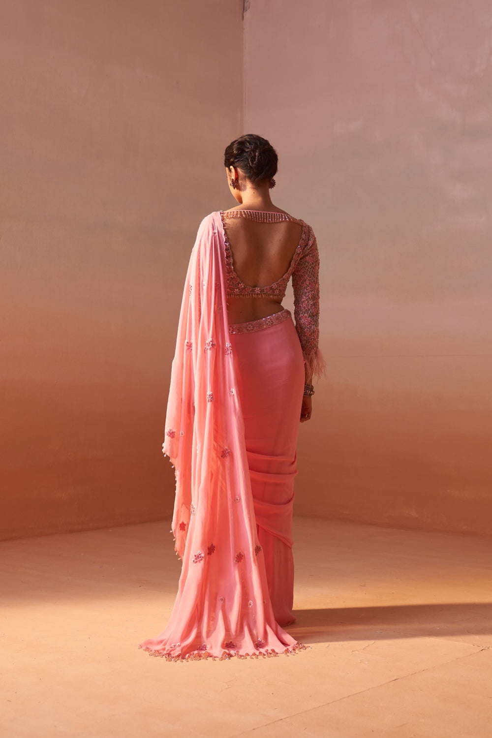PINK DRAPED SAREE