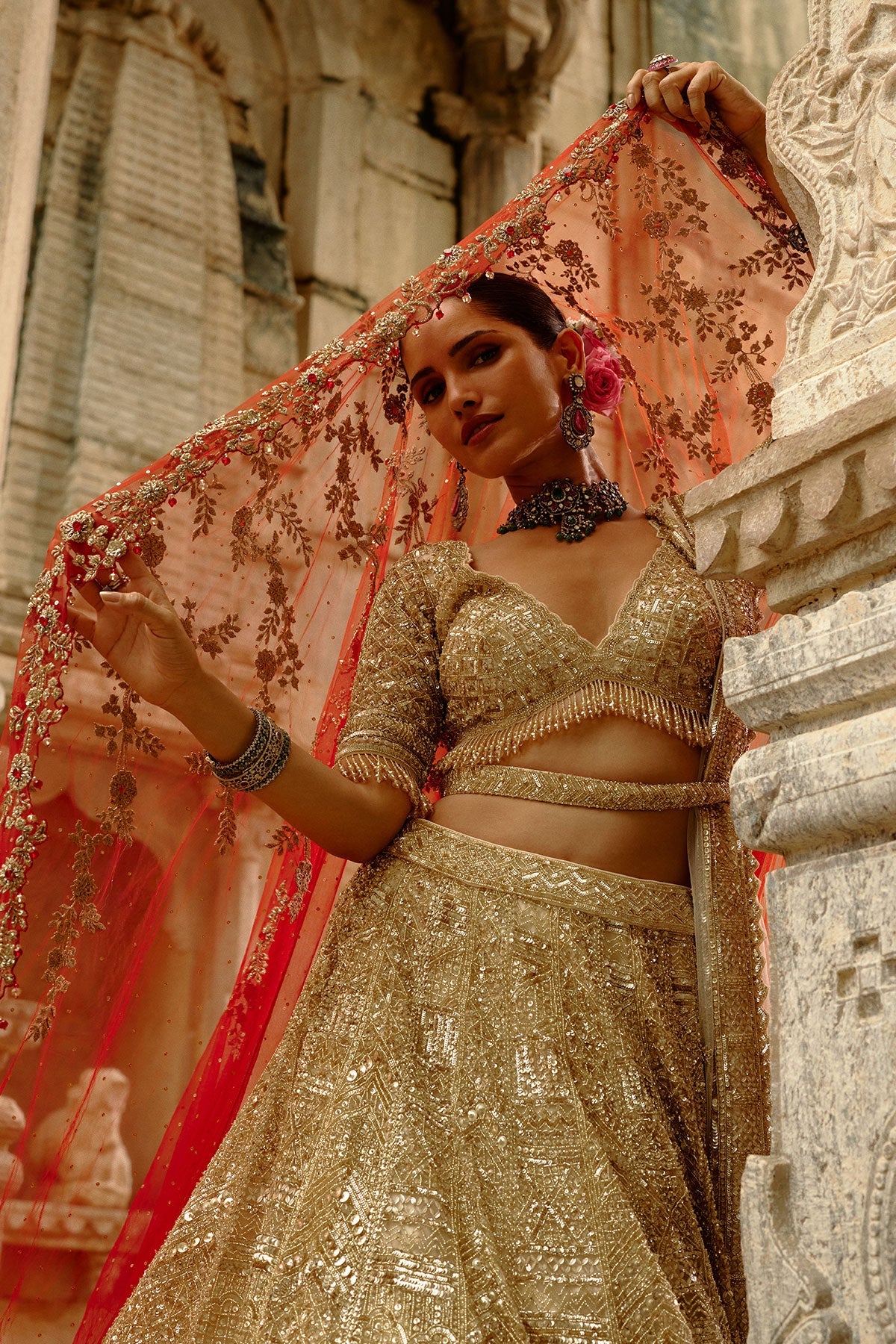 Gold Lehenga Set